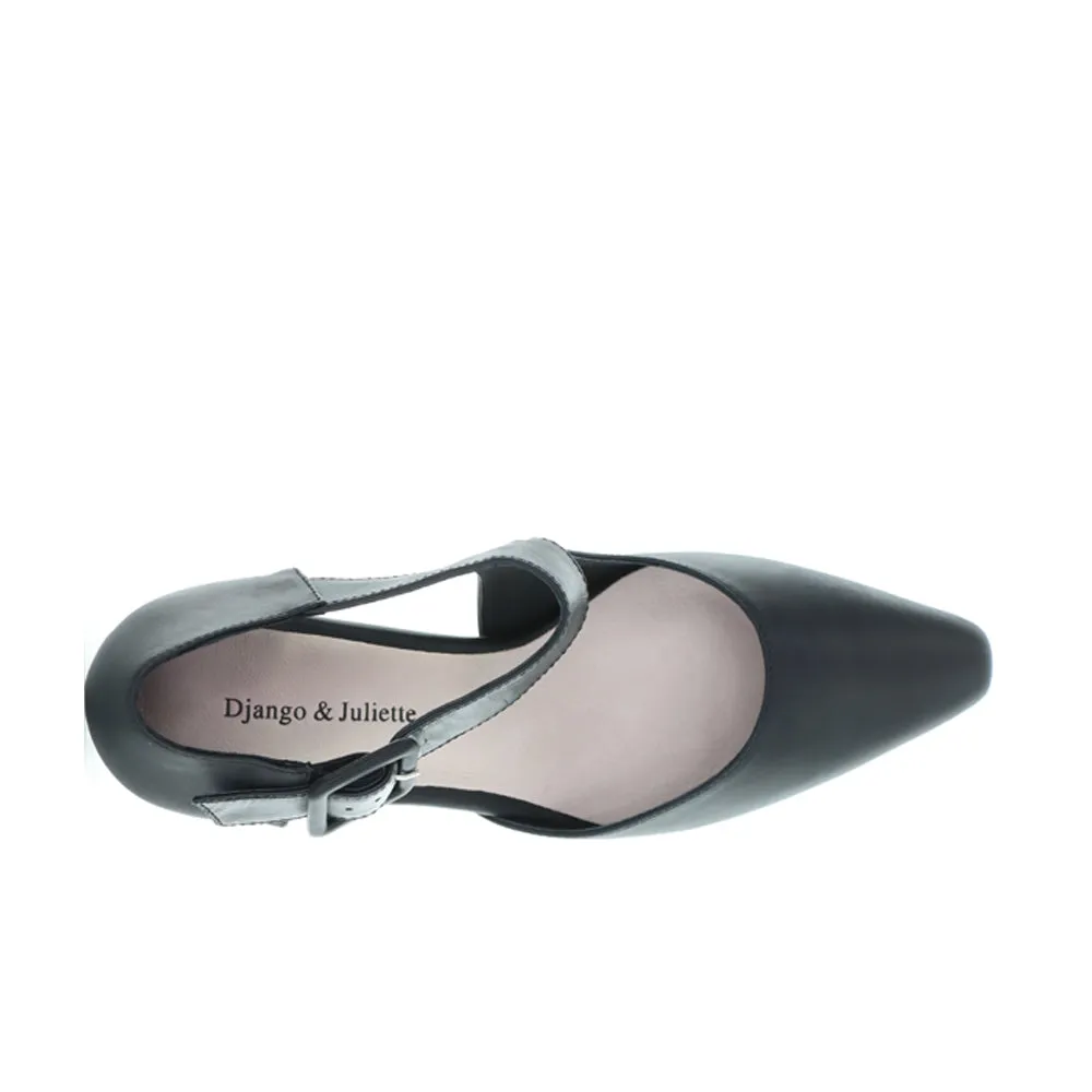 Luxury Pumps for Weddings DJANGO & JULIETTE HAPPIE BLACK SATIN