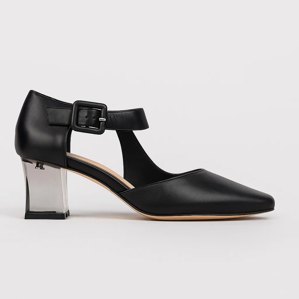 Flexible Upper Peep Toe Pumps DJANGO & JULIETTE HAPPIE BLACK SATIN
