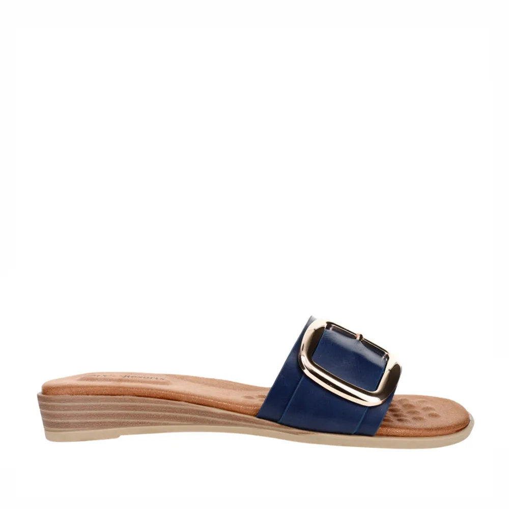 Guest Side Vegan Leather Shoes Wig - Navy