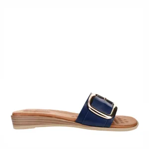 Guest Side Vegan Leather Shoes Wig - Navy