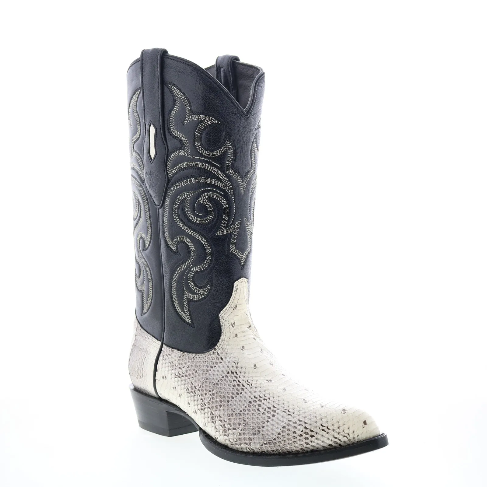 Los Altos J-Toe Water Snake 996749 Mens Beige Wide Cowboy Western Boots Crisp Edge