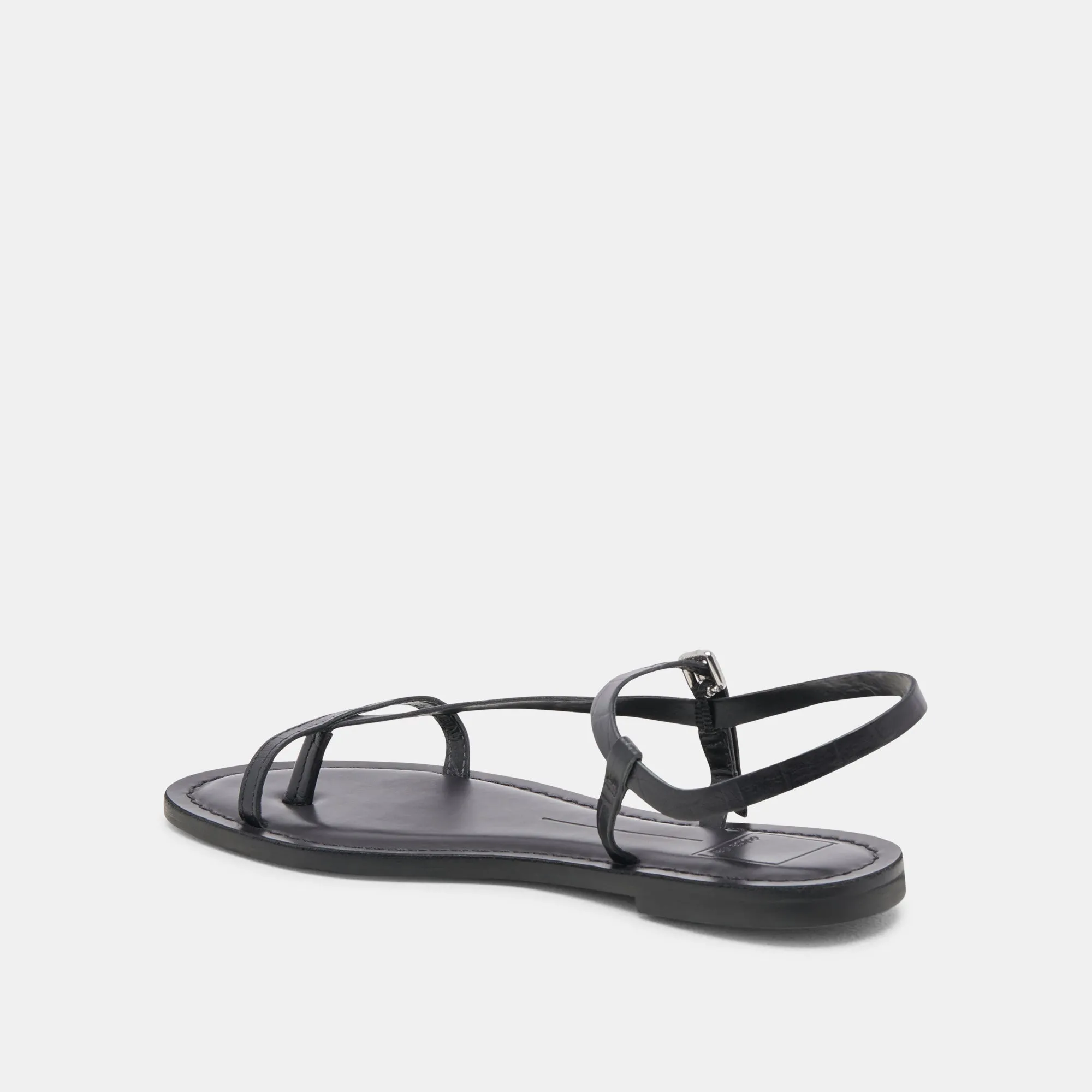 WANDRE SANDALS NOIR EMBOSSED LEATHER Sunset Stroll