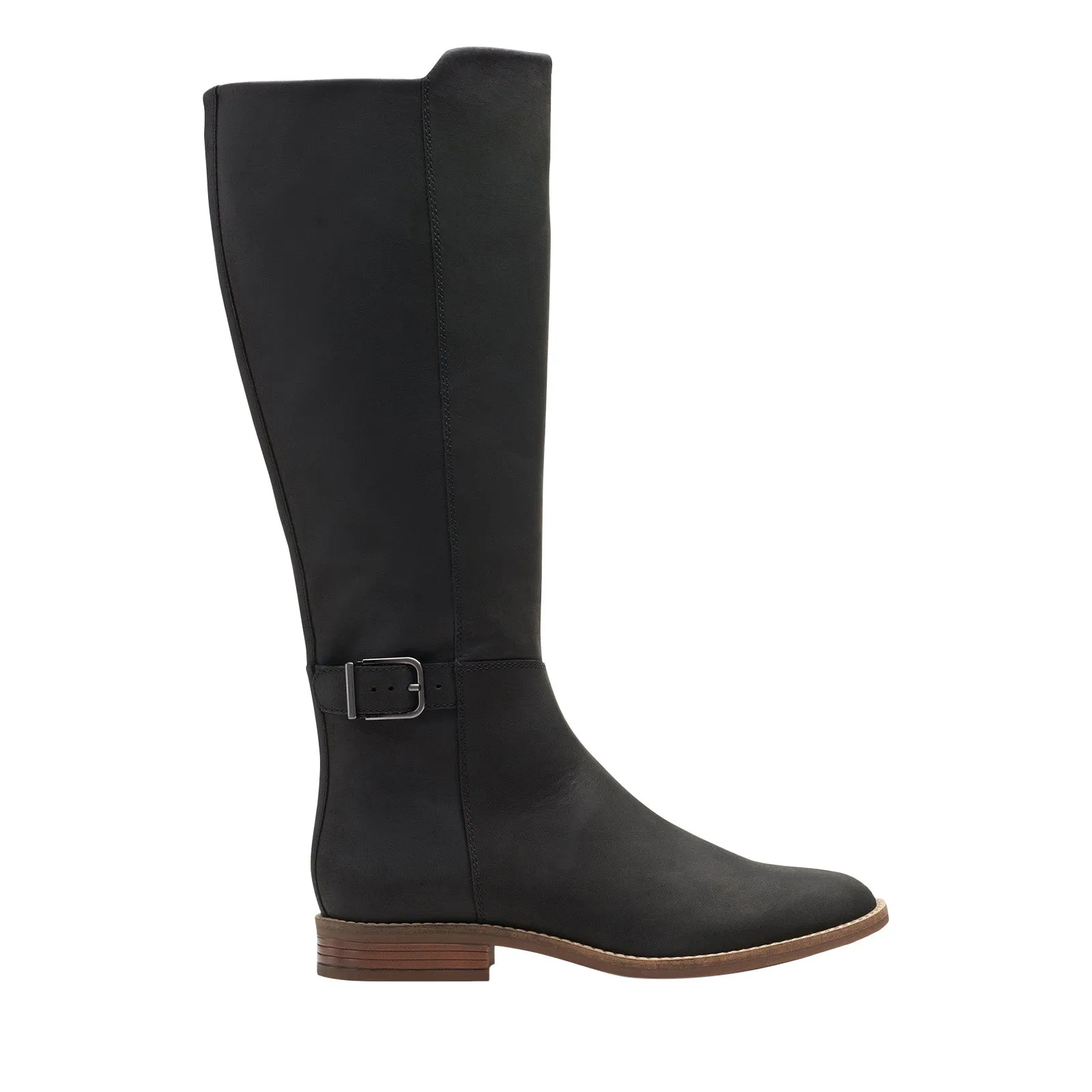 All Day Wear Clarks Camzin Branch 26153058 Womens Black Leather Zipper Knee High Boots