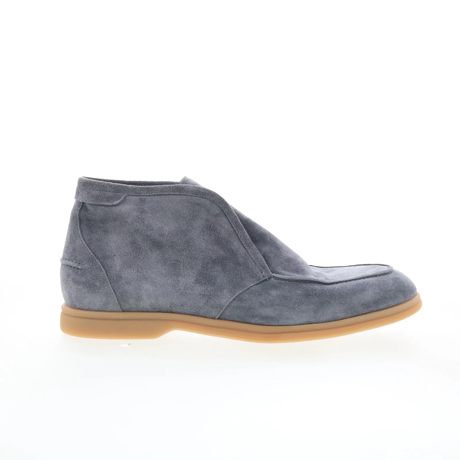 Easy Entry Di Bianco Fidenza Mens Gray Suede Slip On Casual Dress Boots