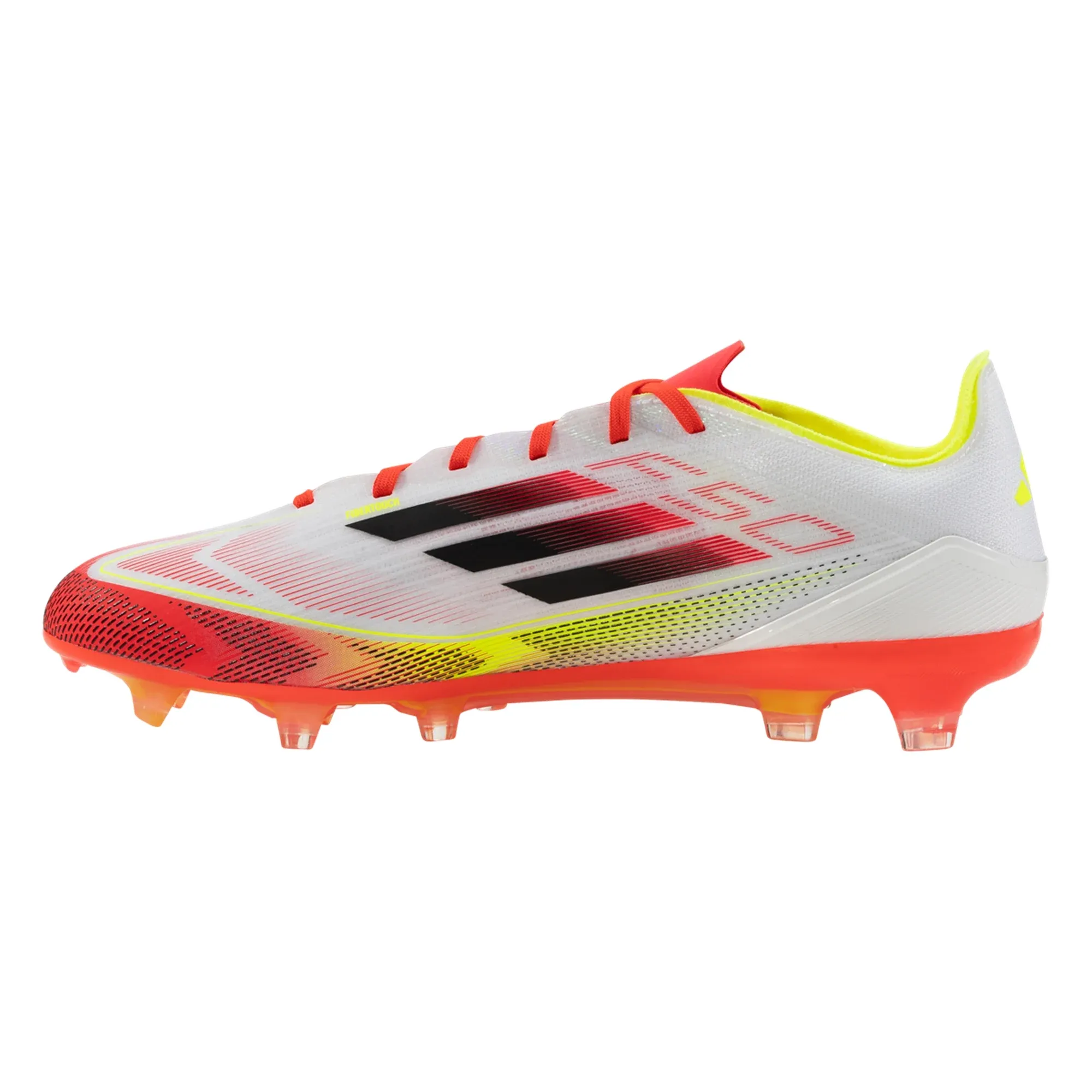 adidas F50 Pro FG Soccer Cleats (White/Black/Yellow) All Season Mesh Tongue