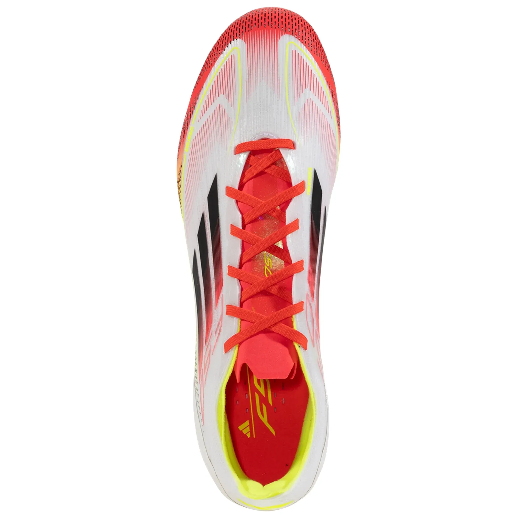 Locked Motion adidas F50 Pro FG Soccer Cleats (White/Black/Yellow)