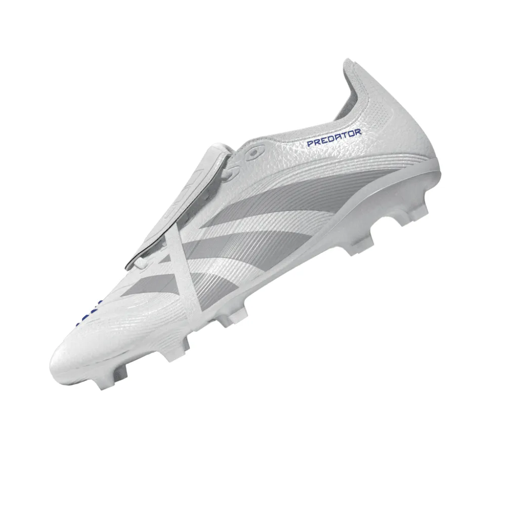 Adidas Predator League Fold-Over Tongue FG Football Boots (Cloud White/Silver Metallic/Bright Royal) Exclusive