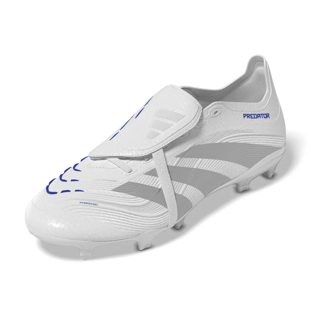 driest Adidas Predator League Fold-Over Tongue FG Football Boots (Cloud White/Silver Metallic/Bright Royal)