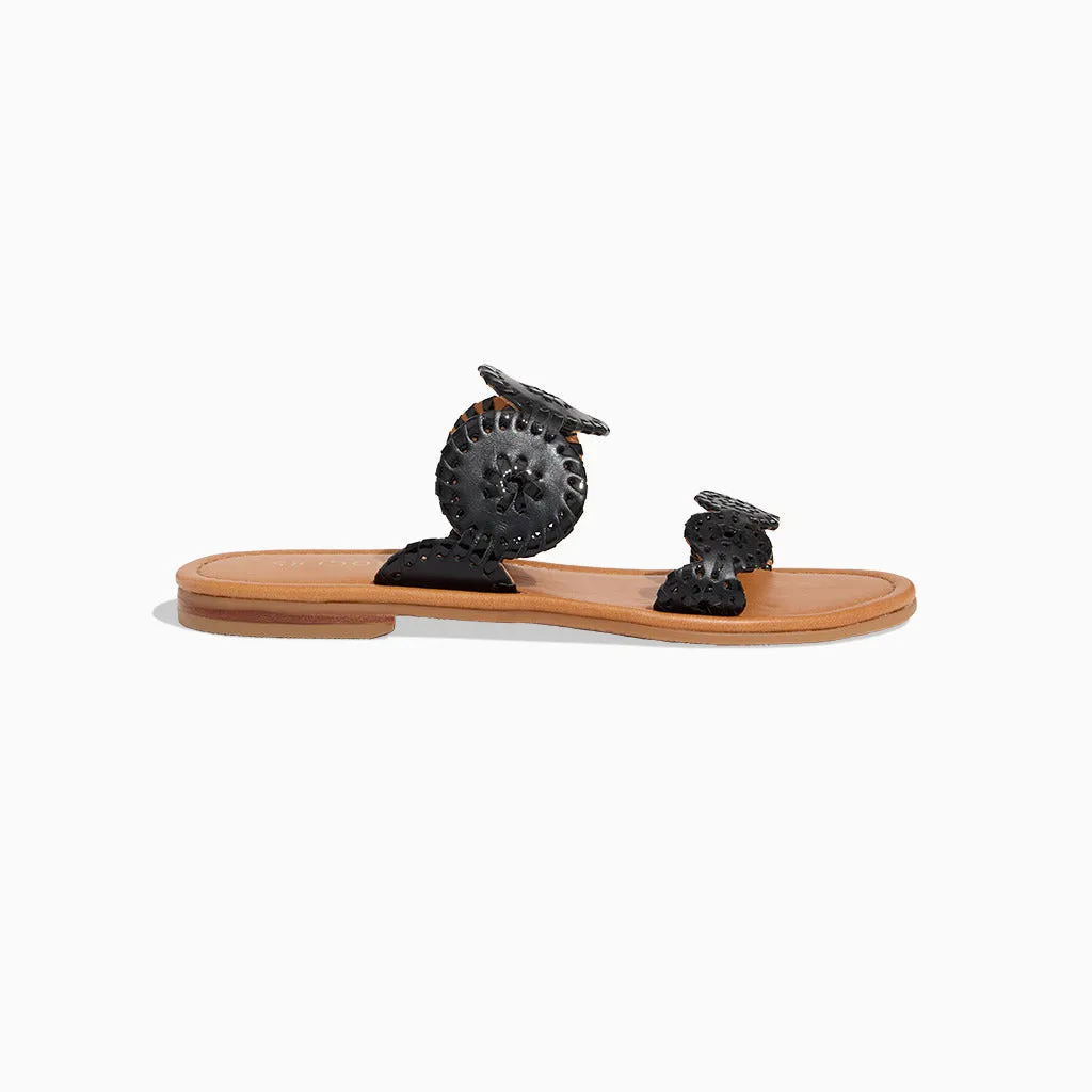 Lauren II Leather Slide Sandal Beach Vibe Love Path
