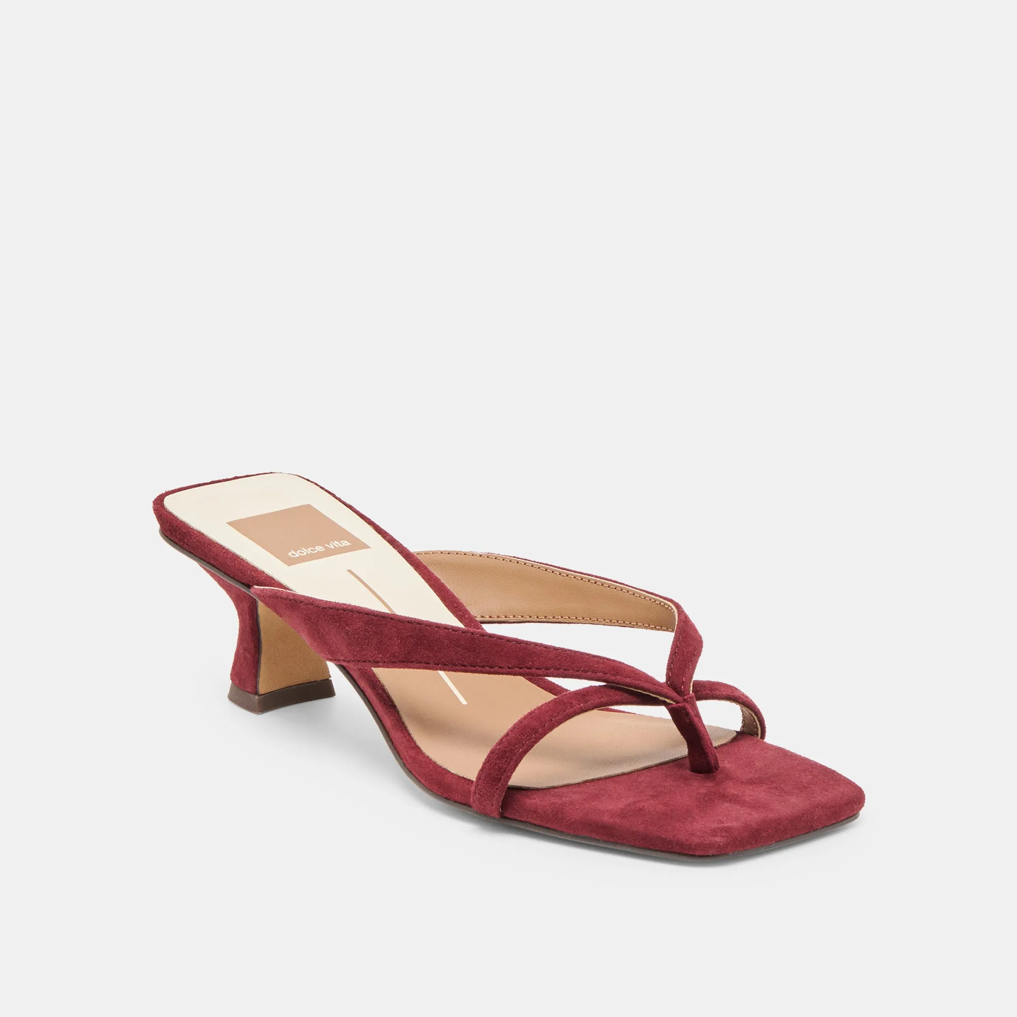 Clear Sandals for Weddings BREVEL HEELS OXBLOOD SUEDE