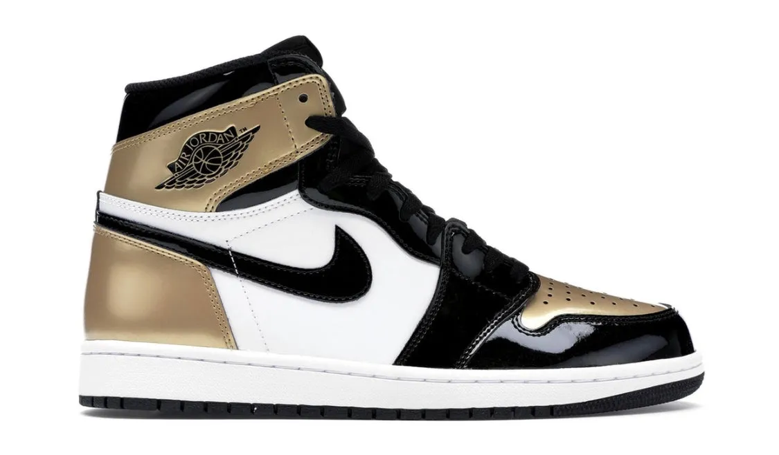 Jordan 1 Retro High NRG Patent Gold Toe Responsive sole Lace Up Style