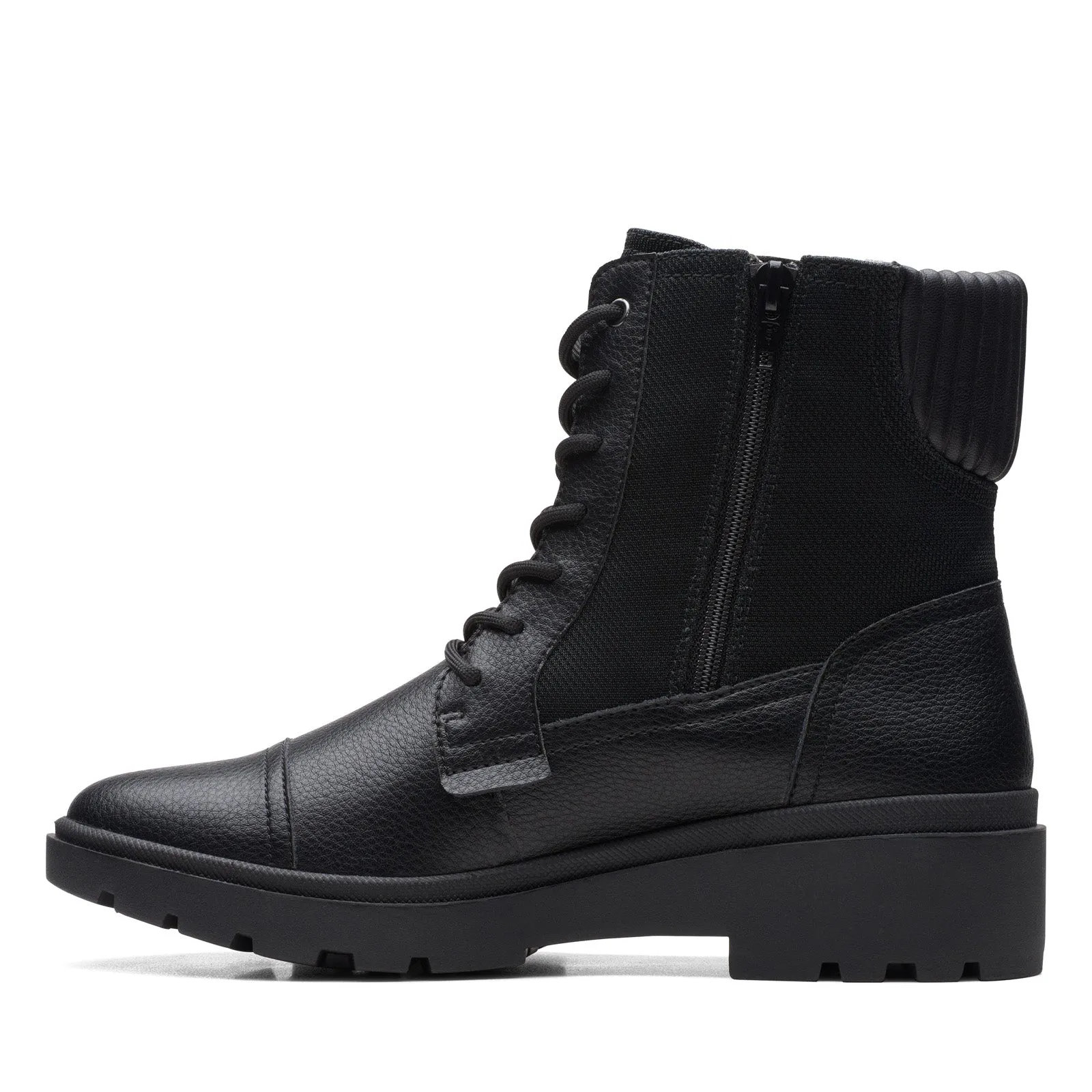Simple Look Clarks Calla Charm 26169437 Womens Black Leather Lace Up Casual Dress Boots
