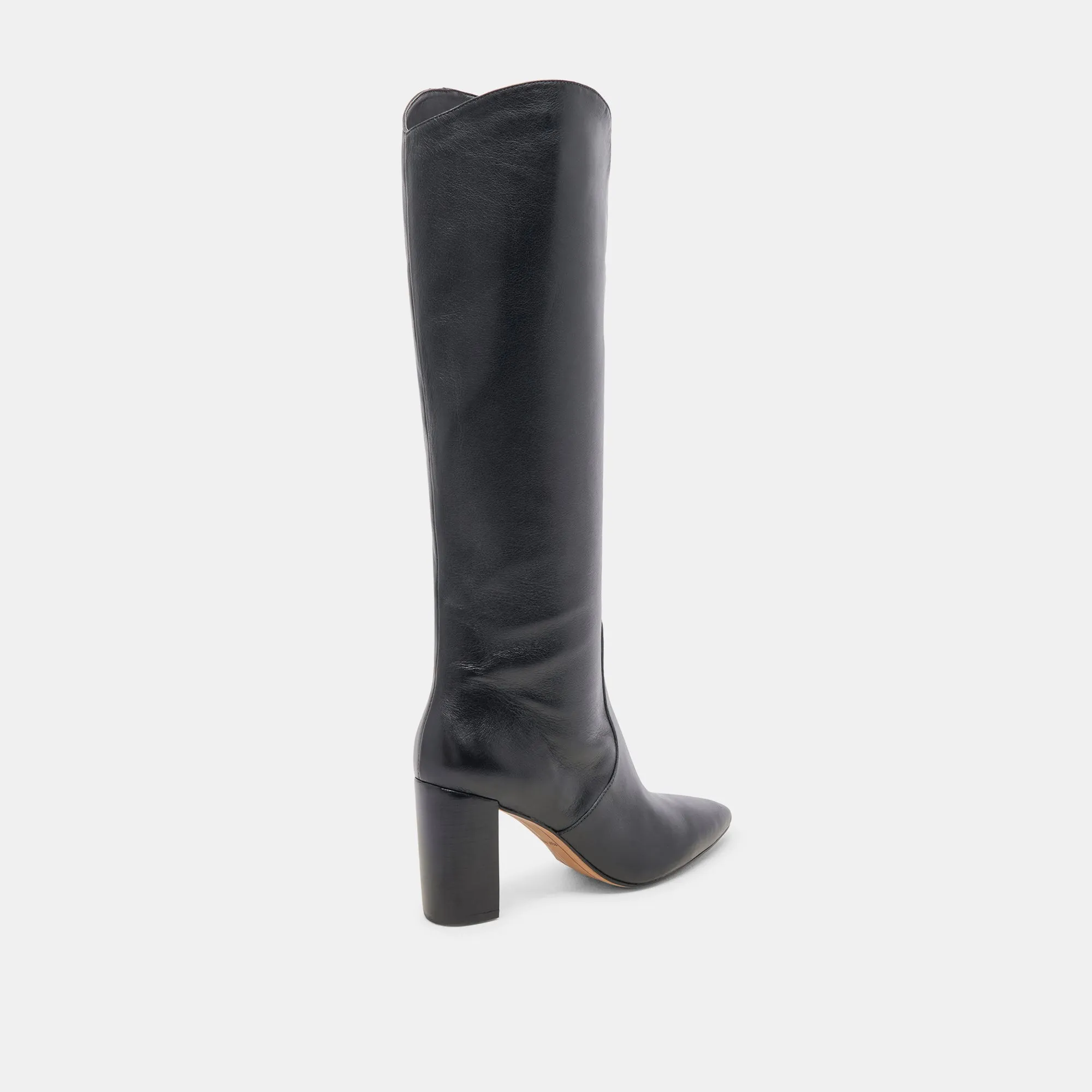 NEDI BOOTS BLACK LEATHER Slip-On Style