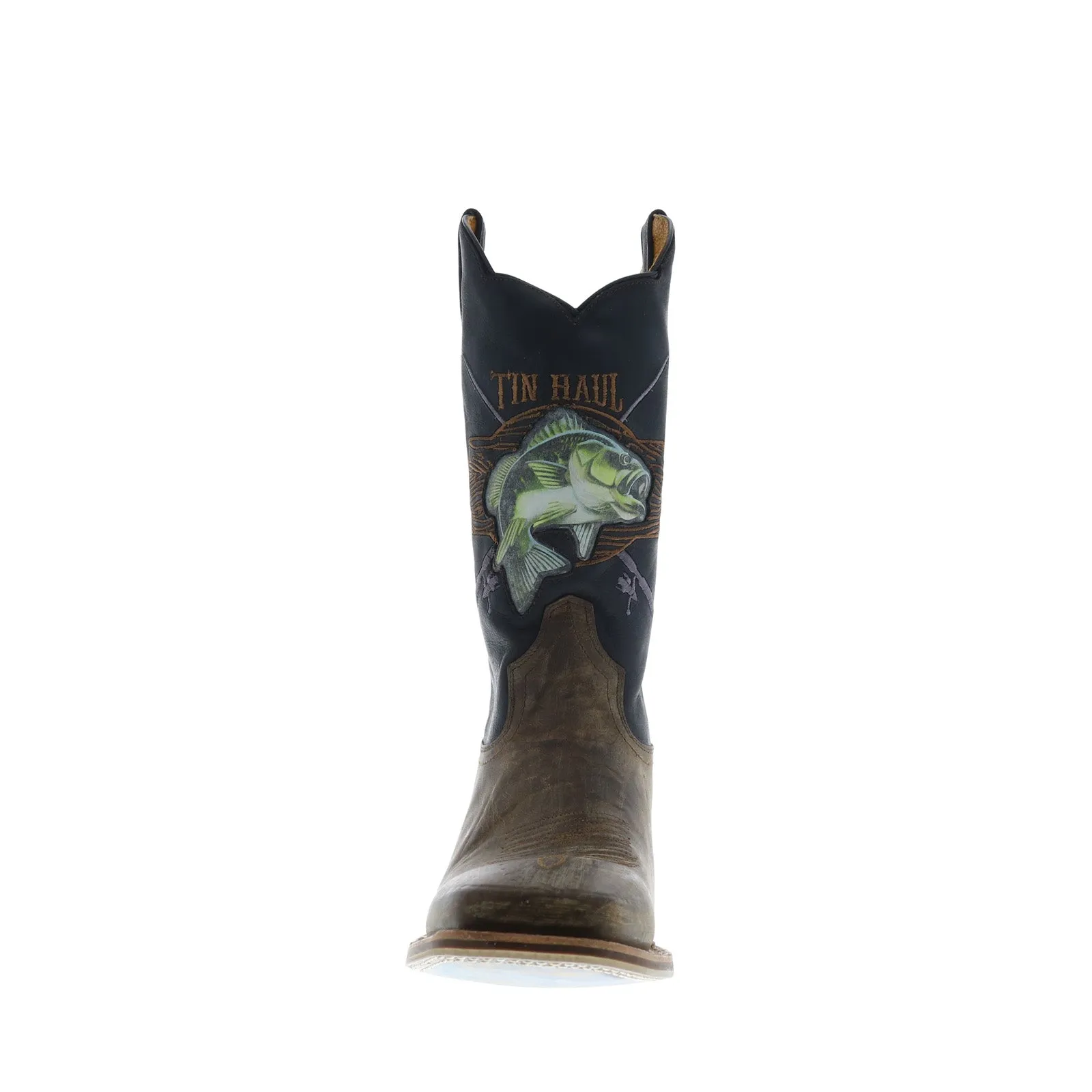 Tin Haul Wallhanger Fish A Plenty Sole Mens Brown Cowboy Western Boots Breathable Uppers Moisture wicking