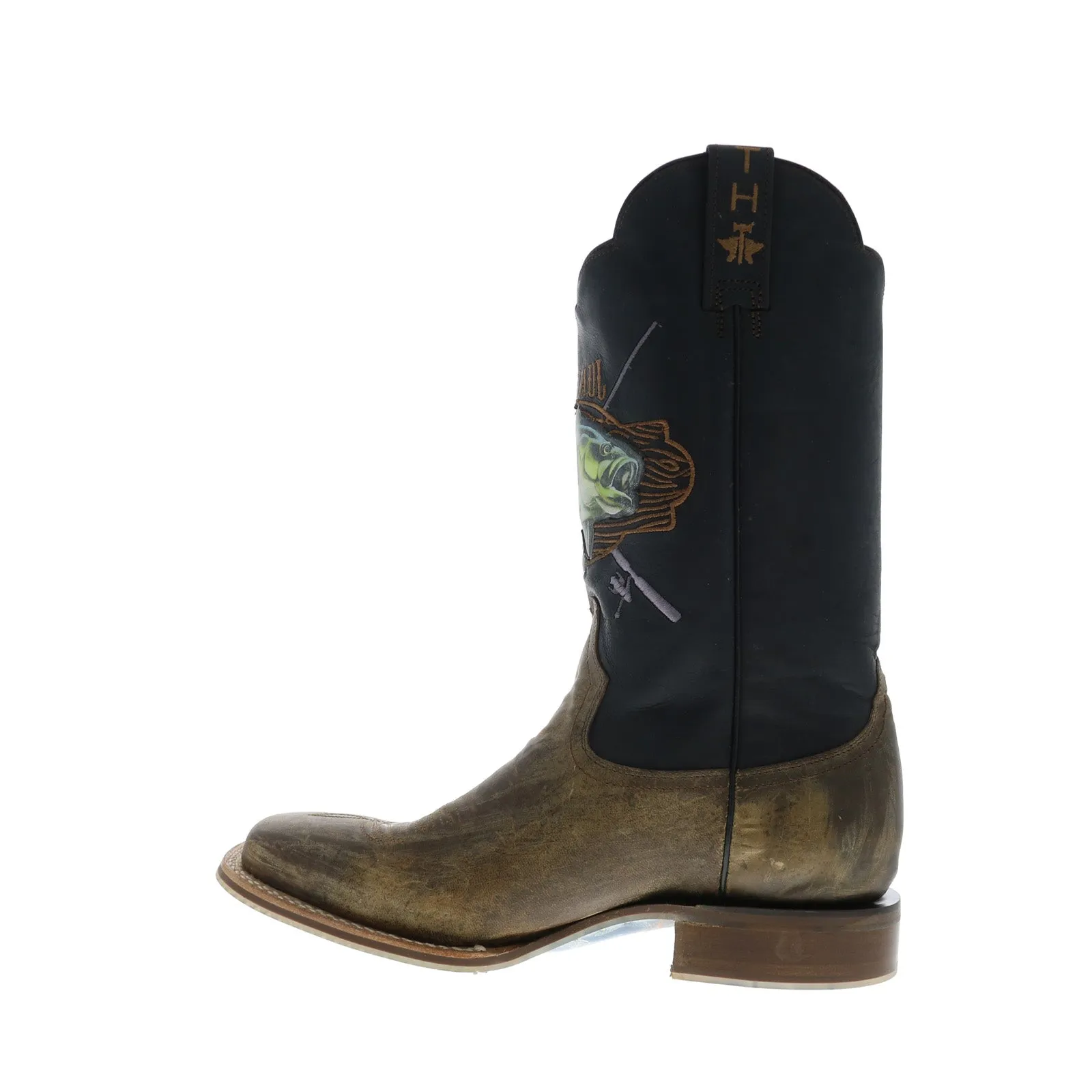 Anti-fungal Fresh Style Tin Haul Wallhanger Fish A Plenty Sole Mens Brown Cowboy Western Boots