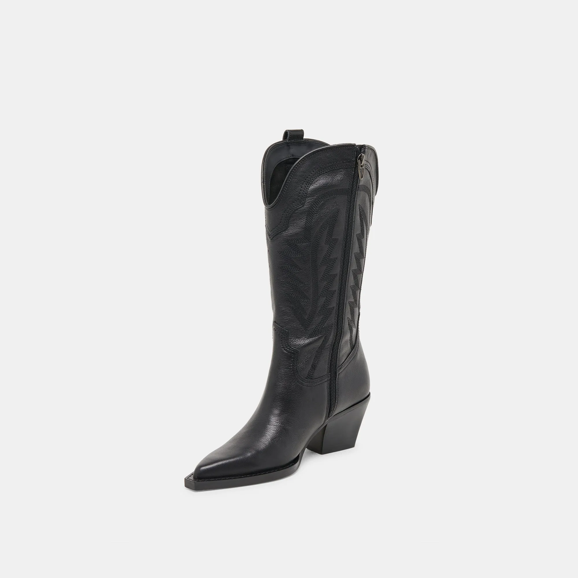 Low Profile Functional Design RYLAND EXTRA WIDE CALF BOOTS BLACK LEATHER