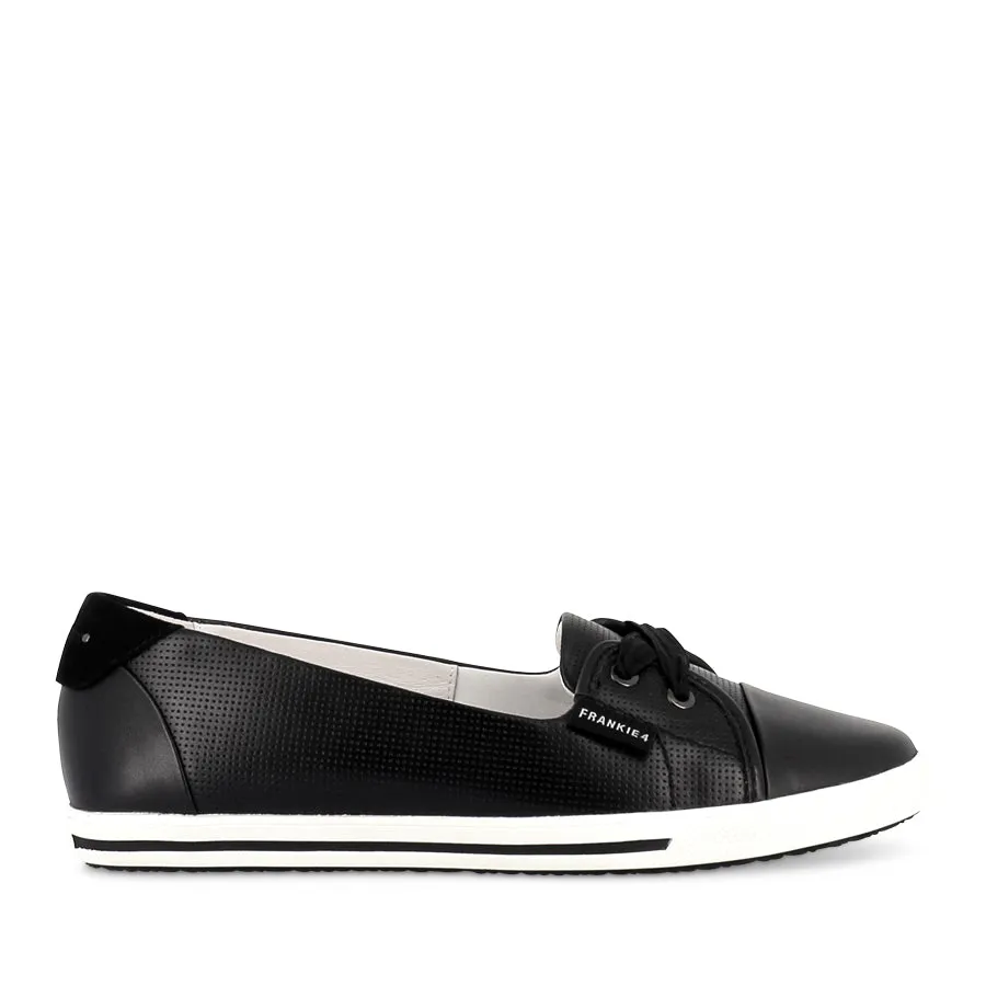 HANNAH III - BLACK PUNCHED LEATHER All-Day Ease