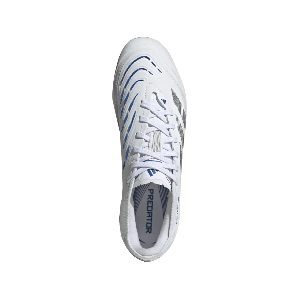 Adidas Predator Pro FG Football Boots (White/Silver Metallic/Bright Royal) side - zip