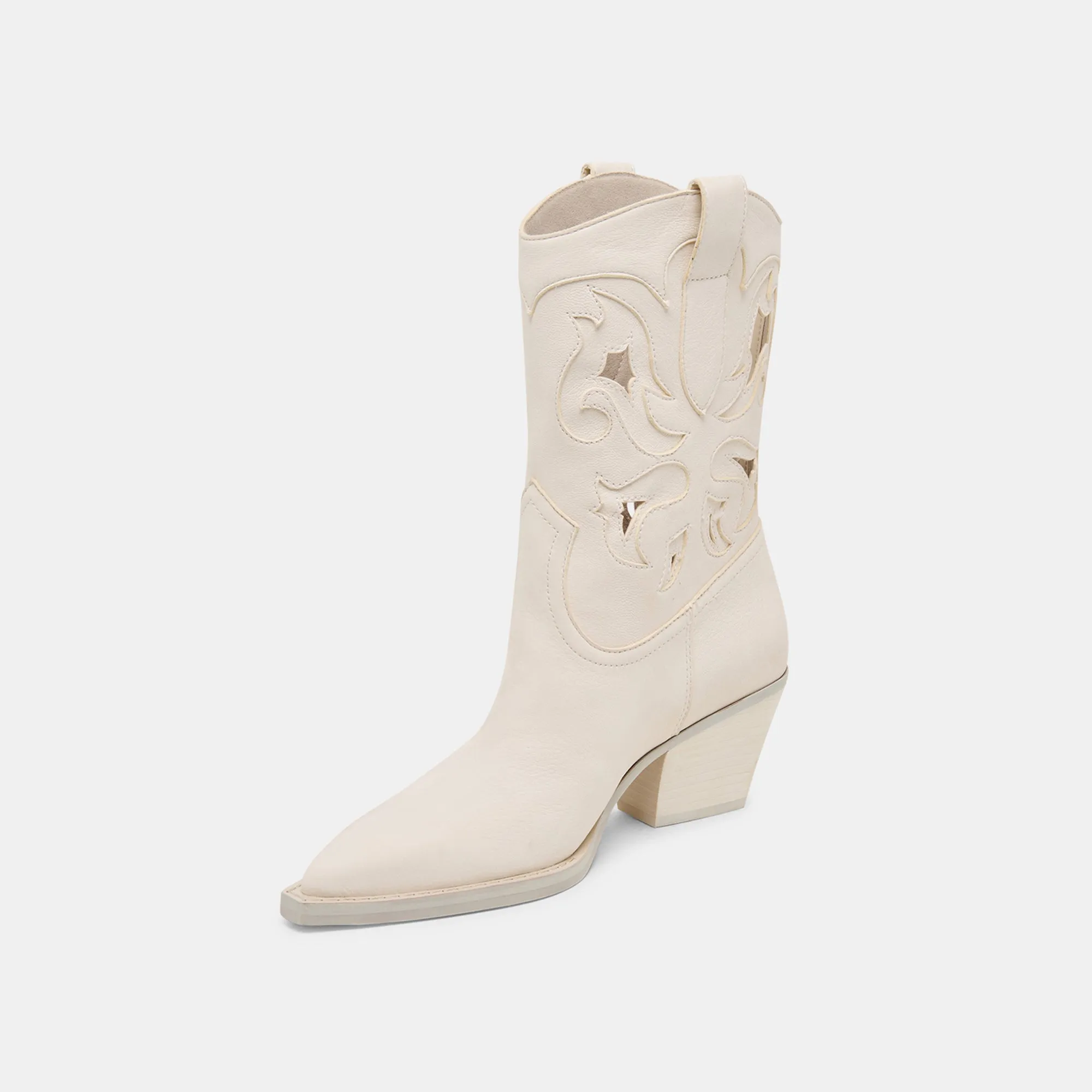 Urban Fashion Crisp Edge RAVENA BOOTS OFF WHITE NUBUCK