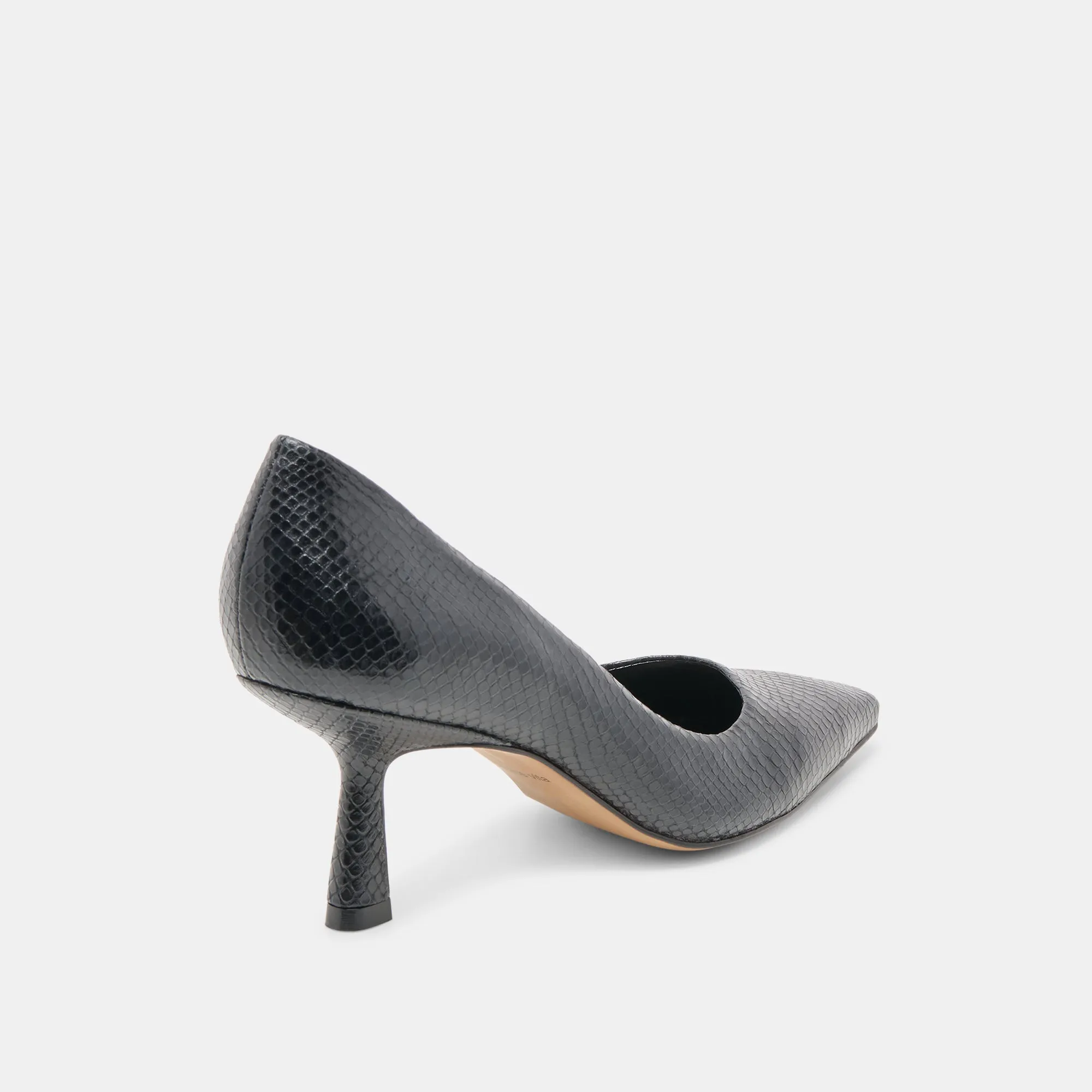 BRIONA HEELS ONYX EMBOSSED LEATHER Glamorous Heeled Boots