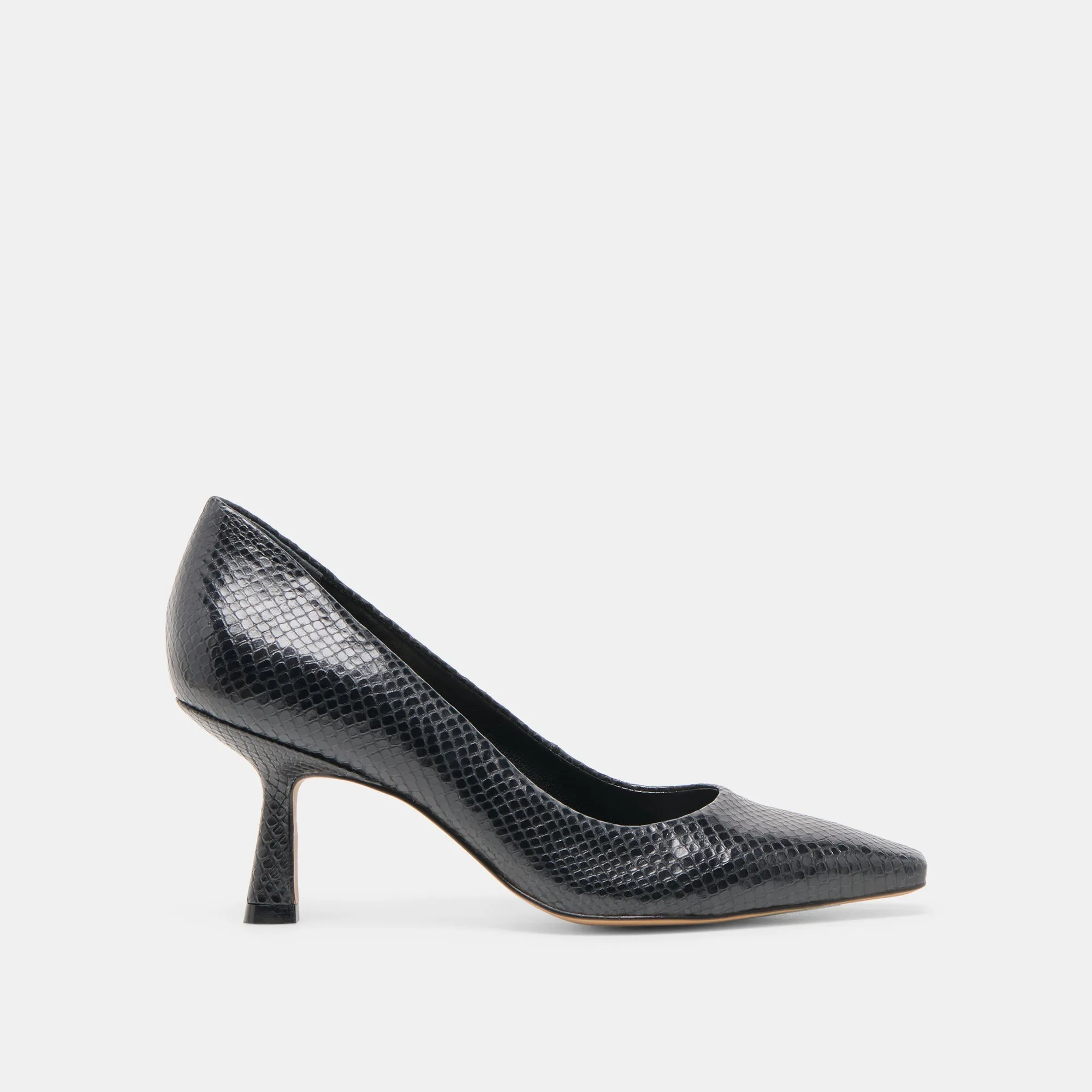 Open Back Heels BRIONA HEELS ONYX EMBOSSED LEATHER