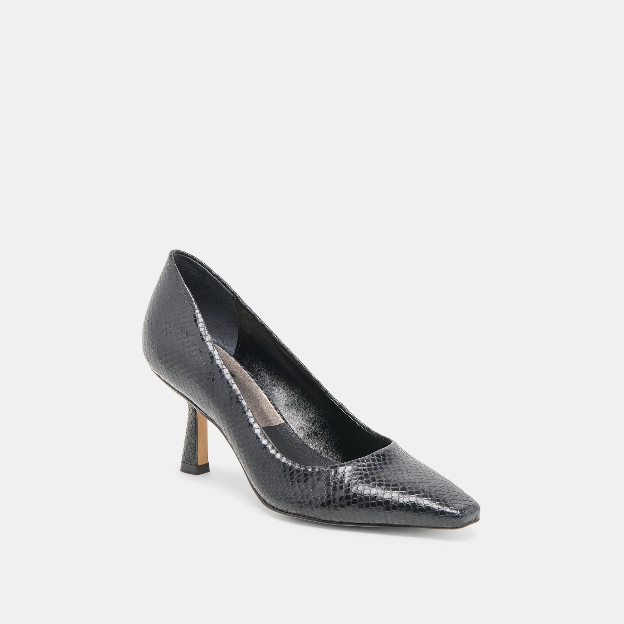 Travel Heels BRIONA HEELS ONYX EMBOSSED LEATHER