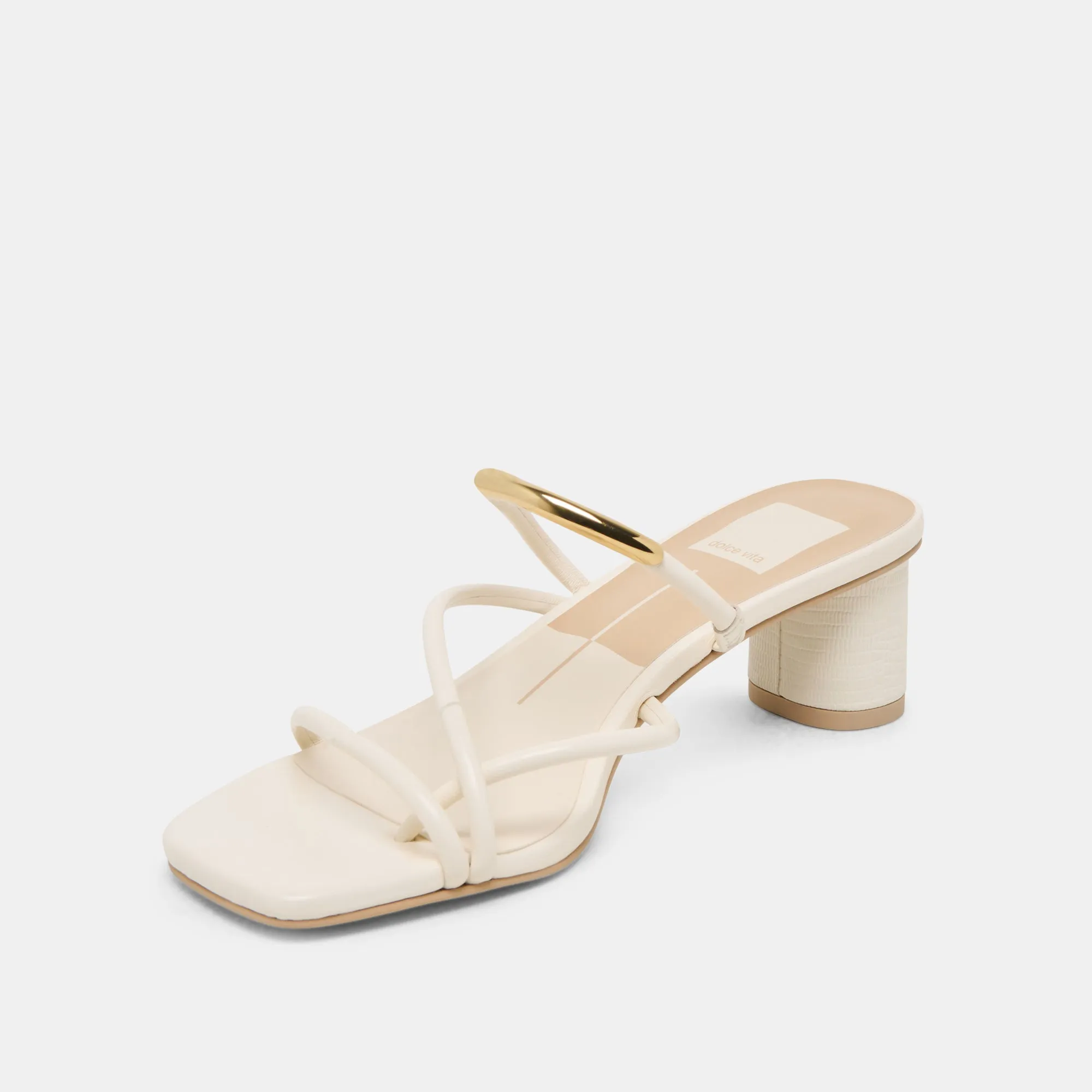 Affordable Soft Material NAIRA HEELS OFF WHITE LEATHER