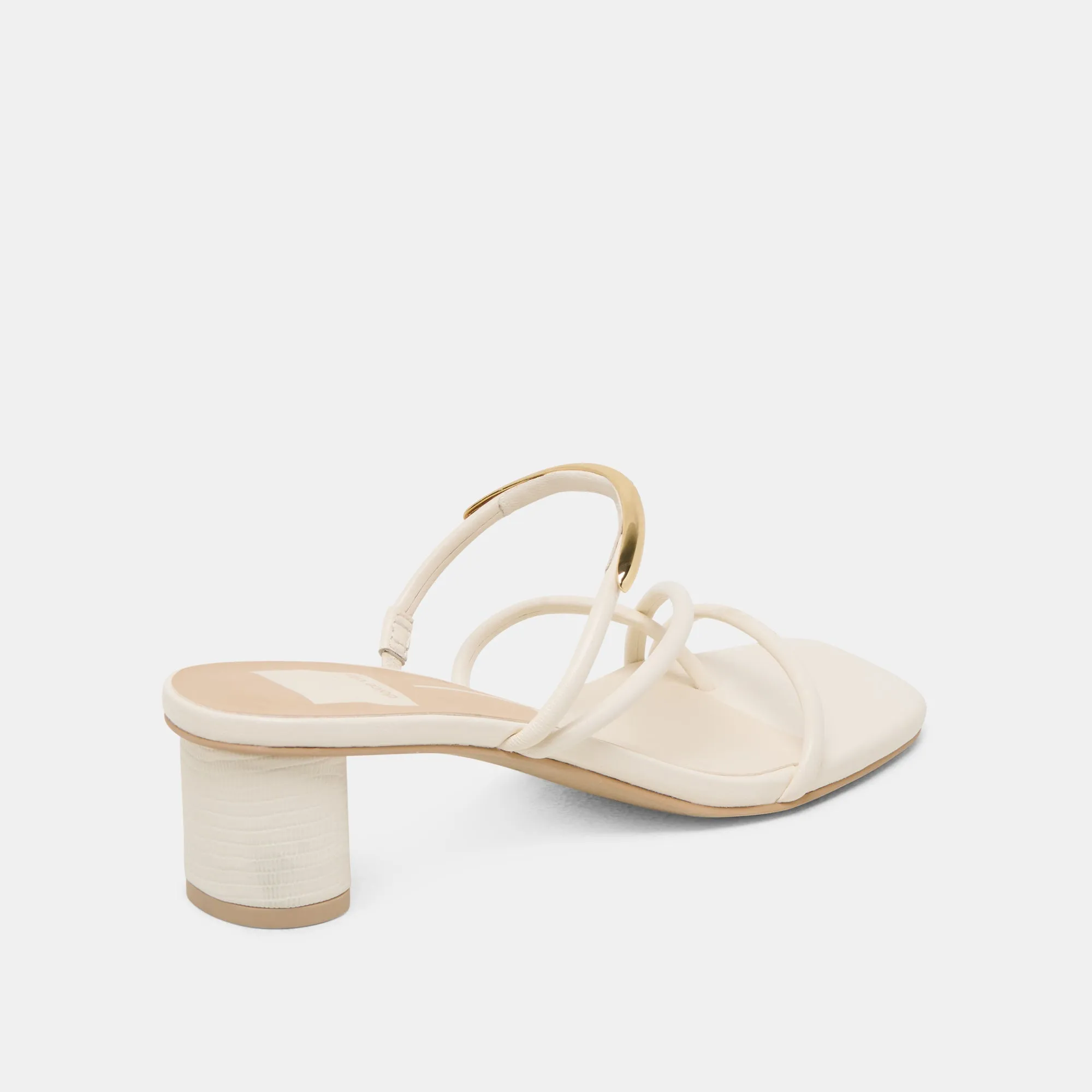 NAIRA HEELS OFF WHITE LEATHER Comfort footbed Comfortable Pumps