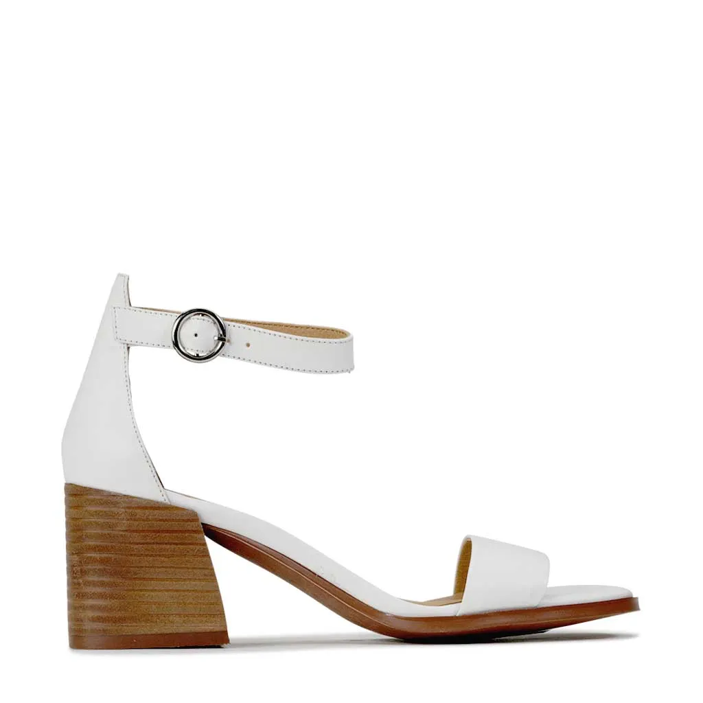 print - style All-day breathability SARTORIS LEATHER ANKLE STRAP HEELED SANDALS