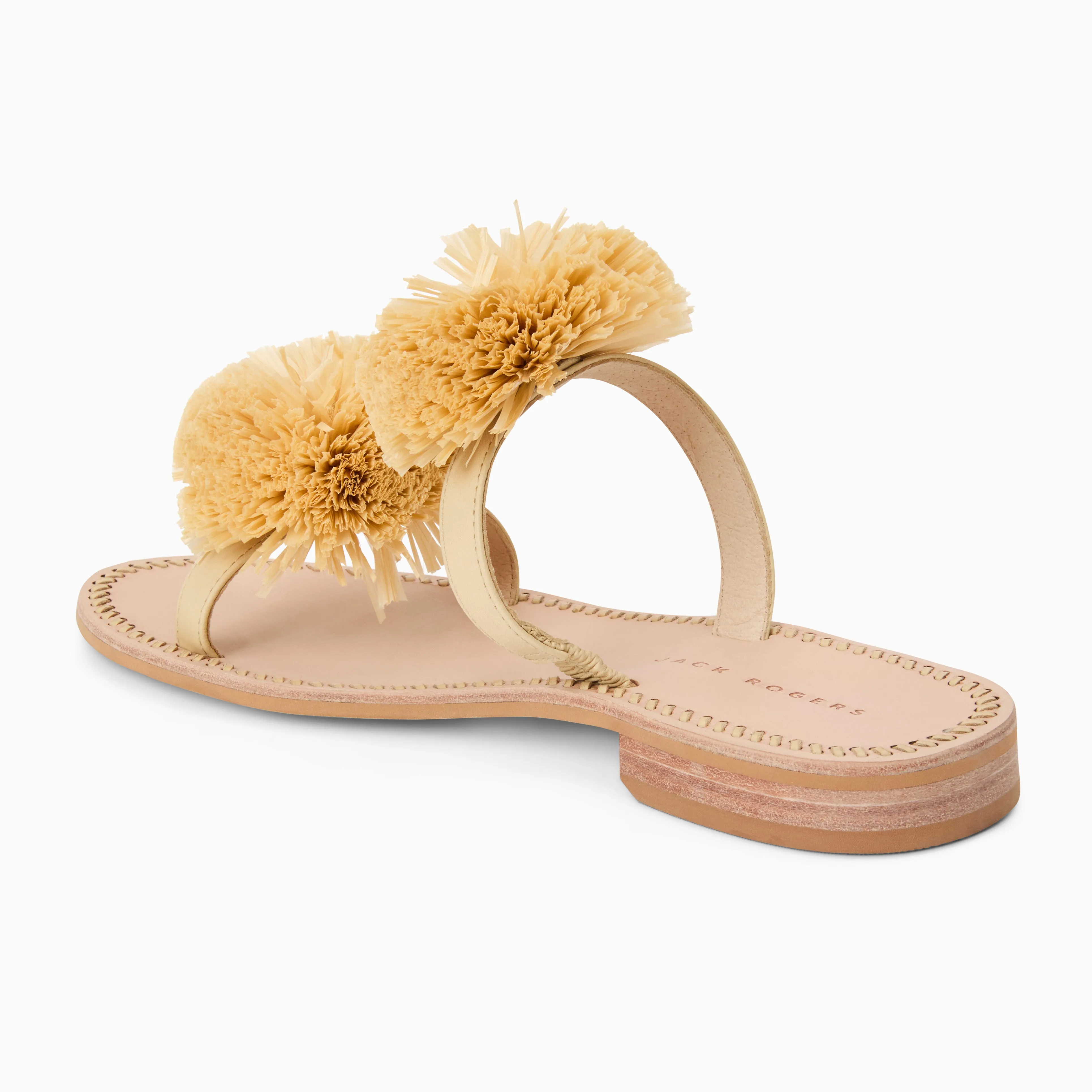 Stretchable Daffodil Leather Flat Sandal