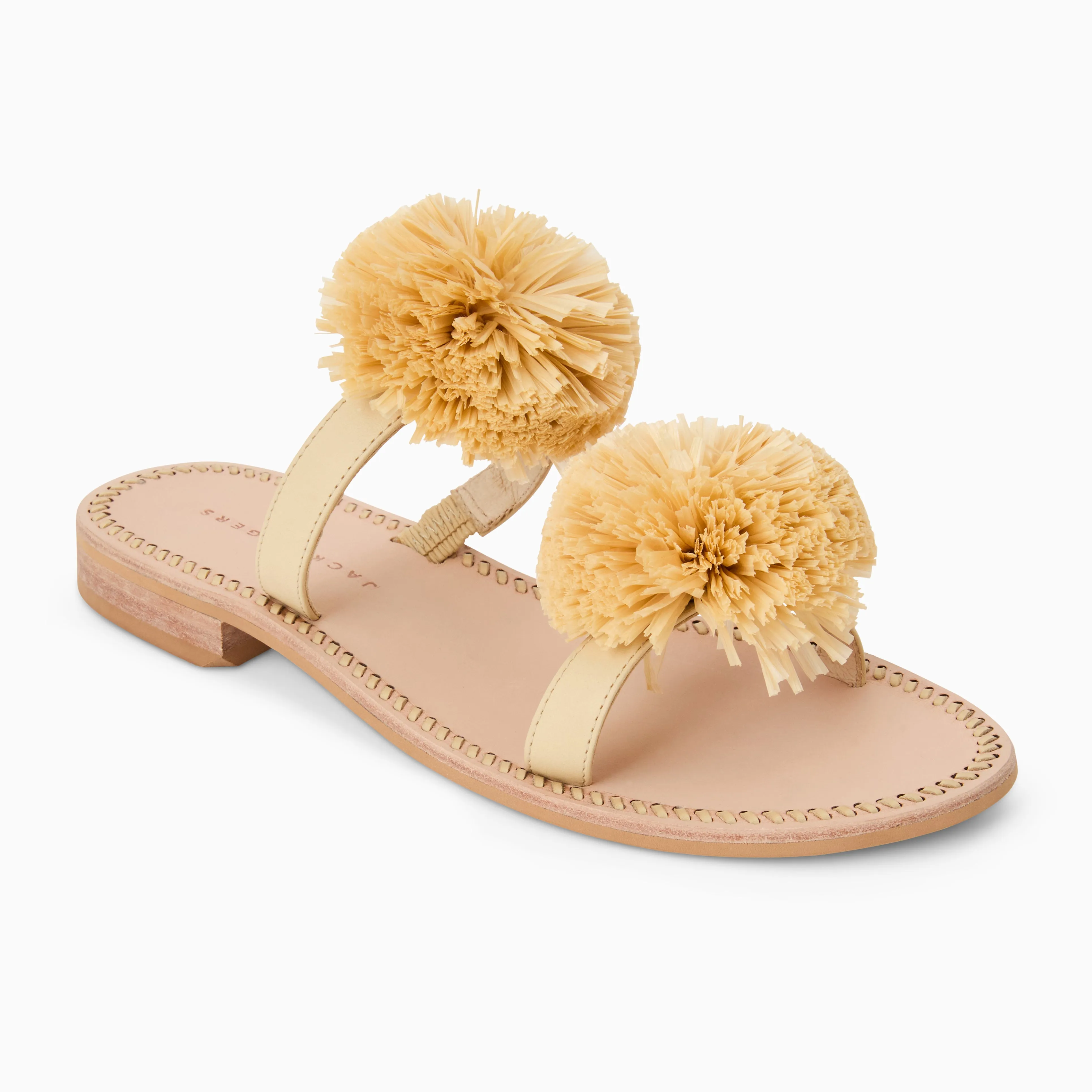 Freeze Grip Neutral Base Daffodil Leather Flat Sandal