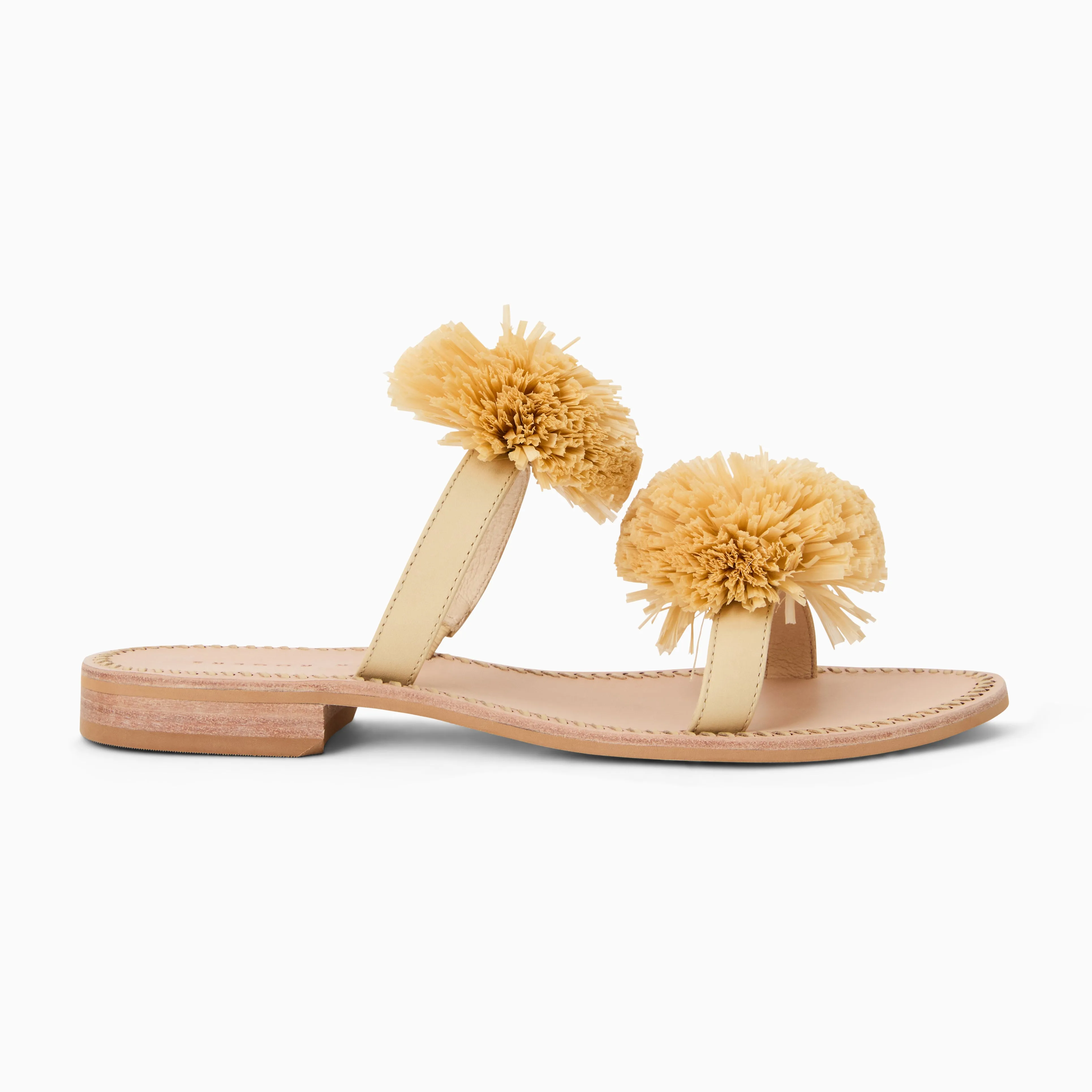 Daffodil Leather Flat Sandal Wide toe box Low Arch