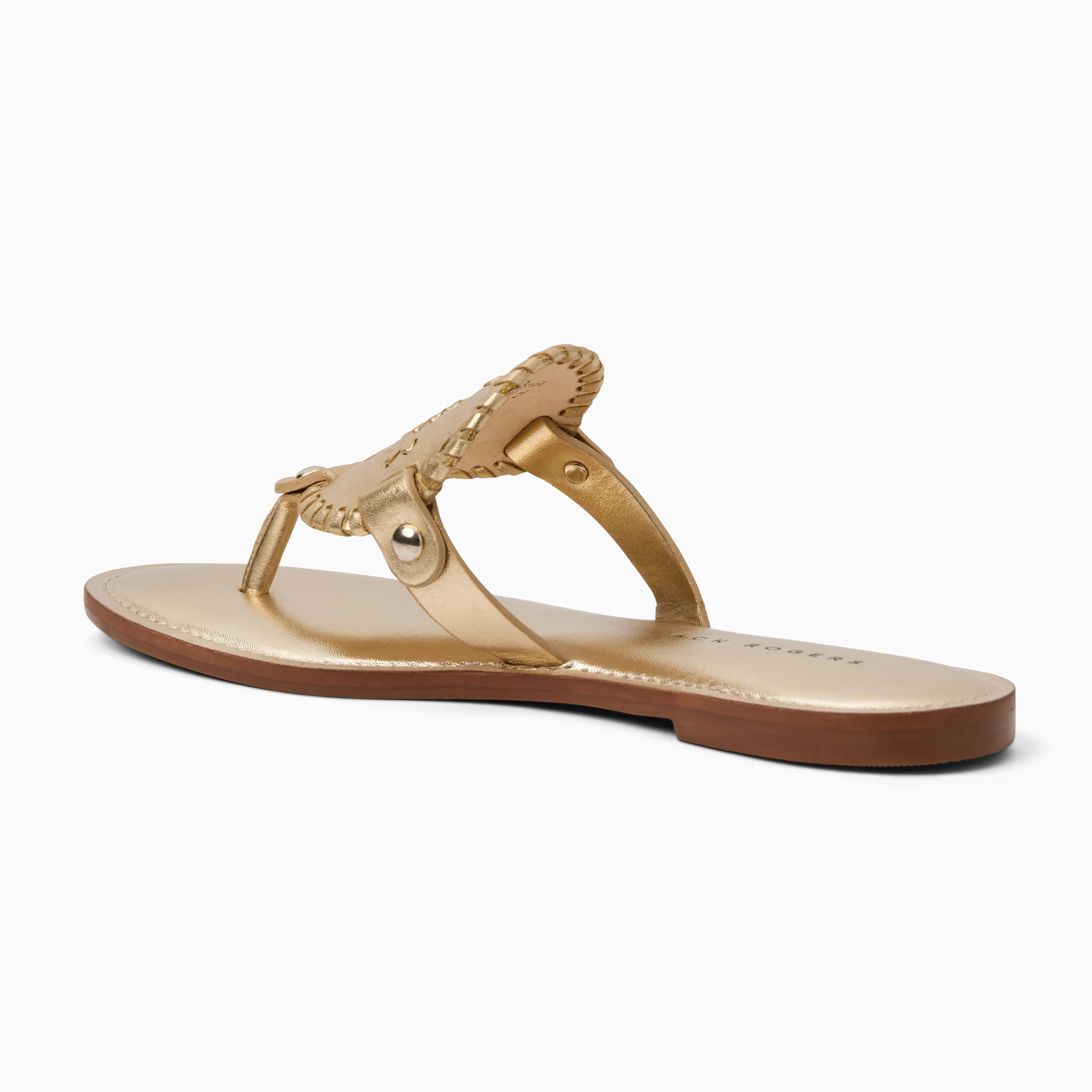 Collins Metallic Leather Flat Sandal Youth Fresh Snow Ride