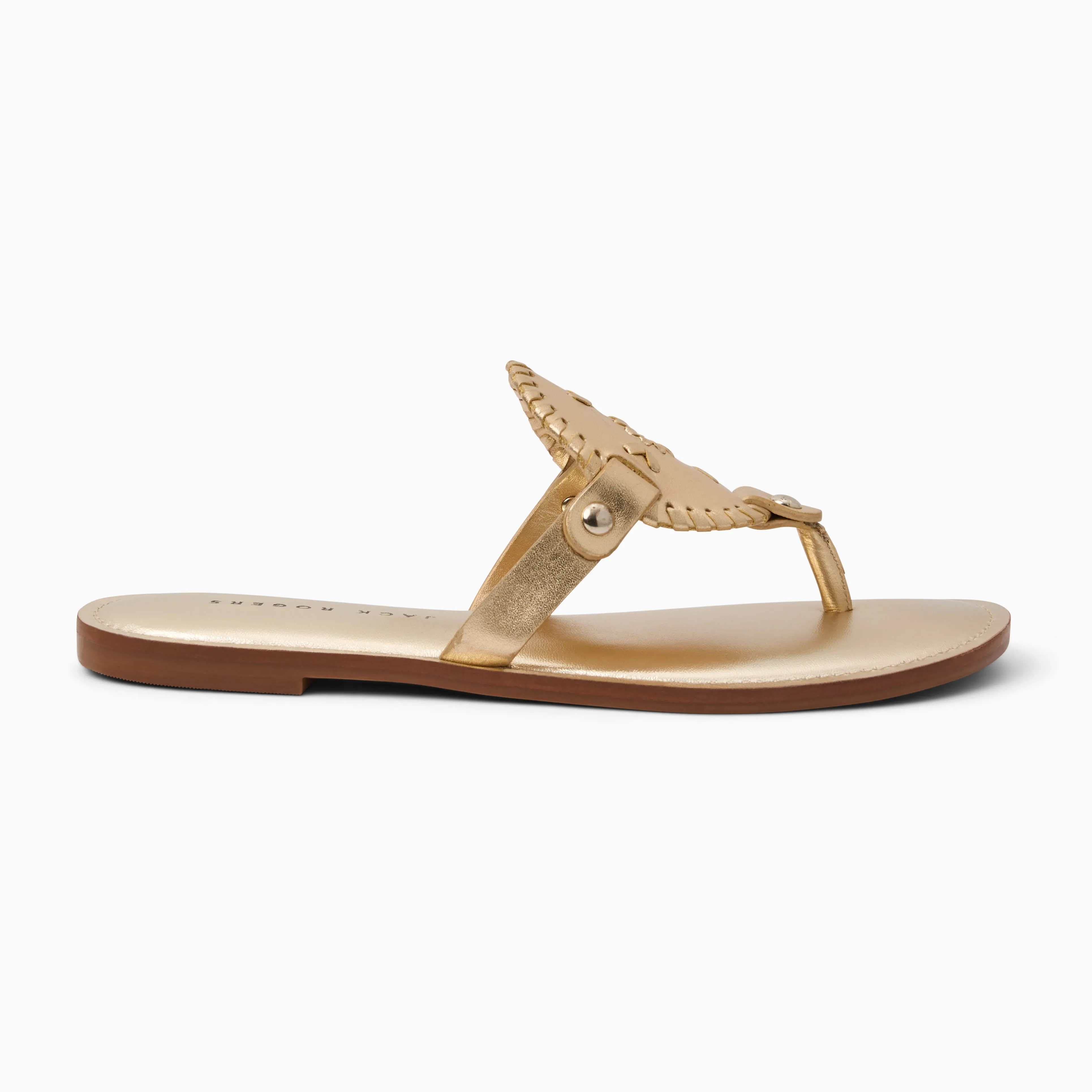 Dance Floor Collins Metallic Leather Flat Sandal