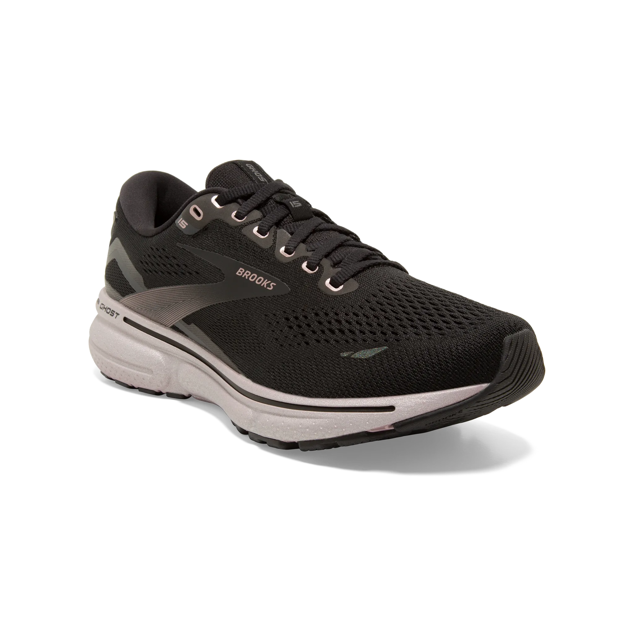 Women's Ghost 15 running with compression socks running on beaches