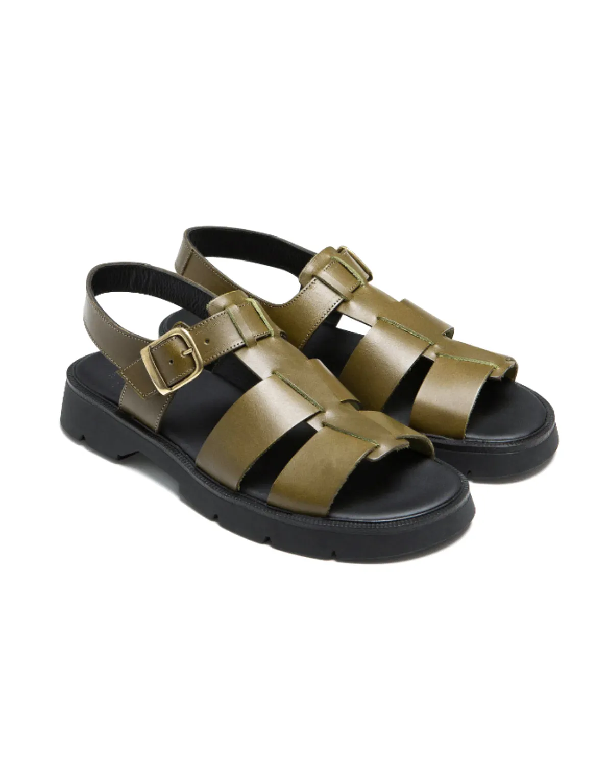 Heritage Line Kleman Ballast Vgt Olive Strappy Sandal