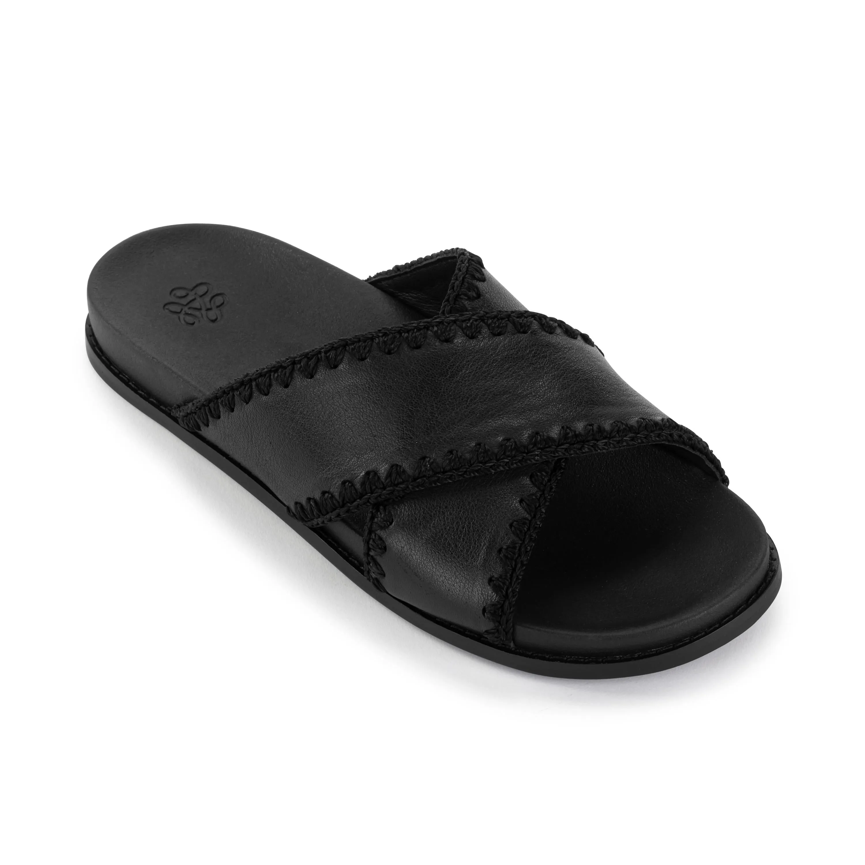 Soft Cushioning Teen Fun Penelope Sandal - Leather - Black