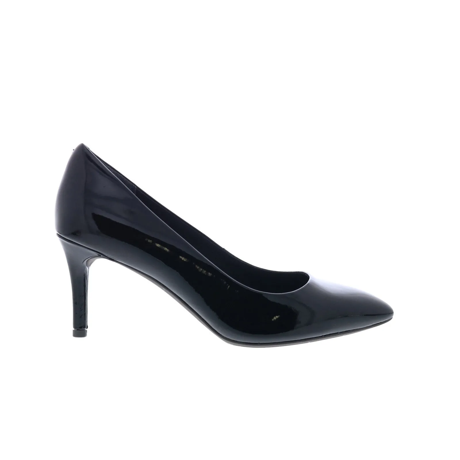 Luxe Leather Heels Rockport Total Motion 75MM Pointed Toe Womens Black Wide Pumps Heels Shoes