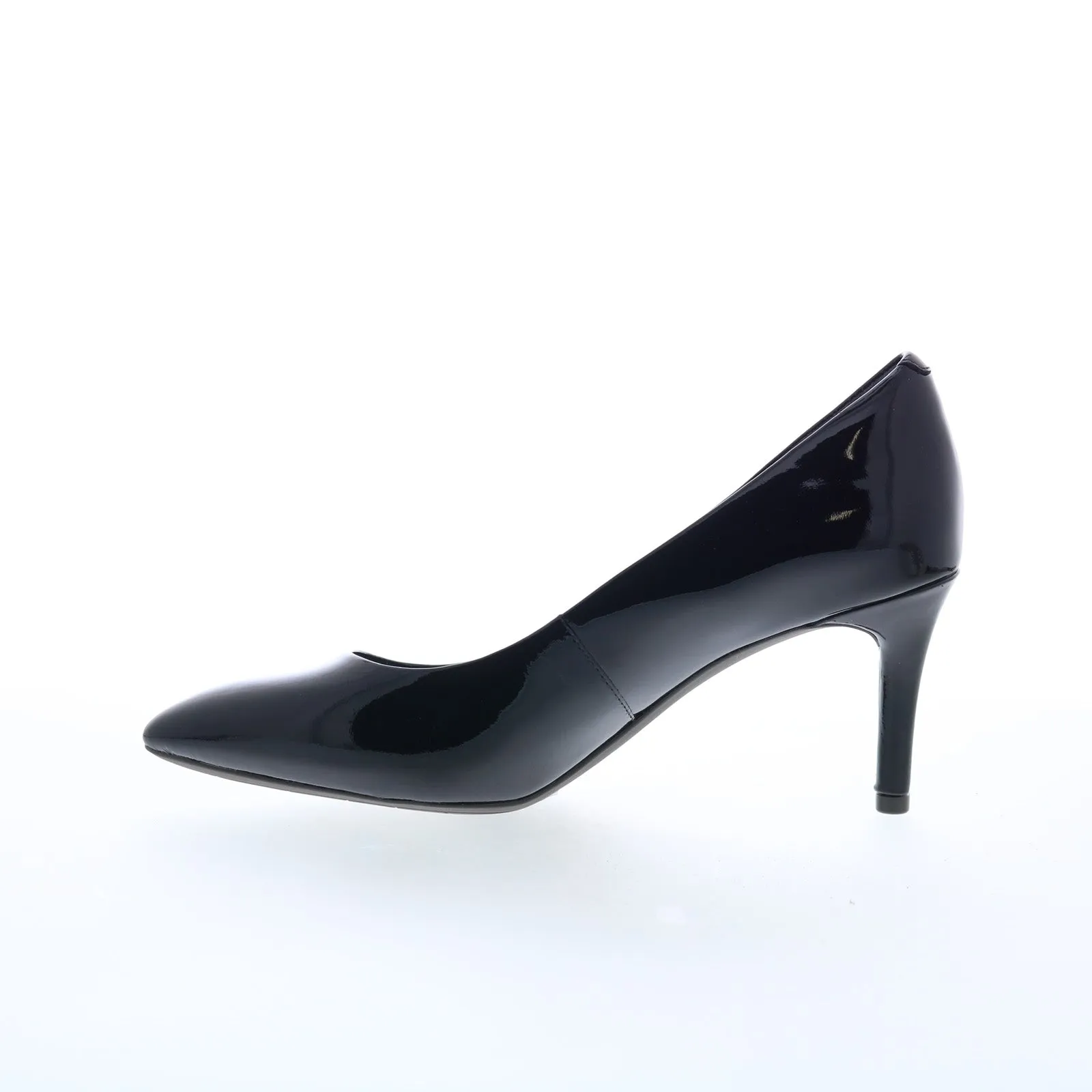Rockport Total Motion 75MM Pointed Toe Womens Black Wide Pumps Heels Shoes Modern Design