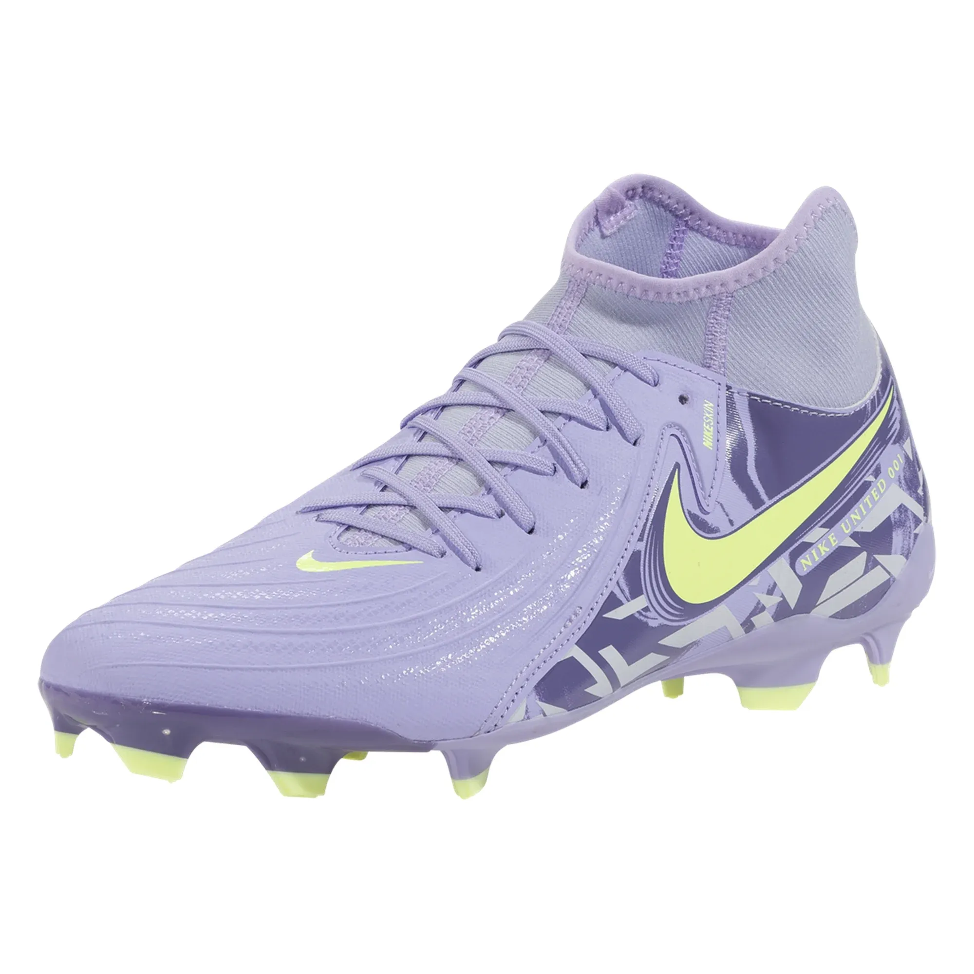 Power Strike Smooth Motion Nike United Phantom Luna II Academy FG/MG Soccer Cleats (Purple Agate/Barely Volt)