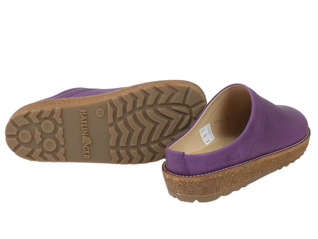 Bright tone Fitness Haflinger Leather Clogs Travel Violet