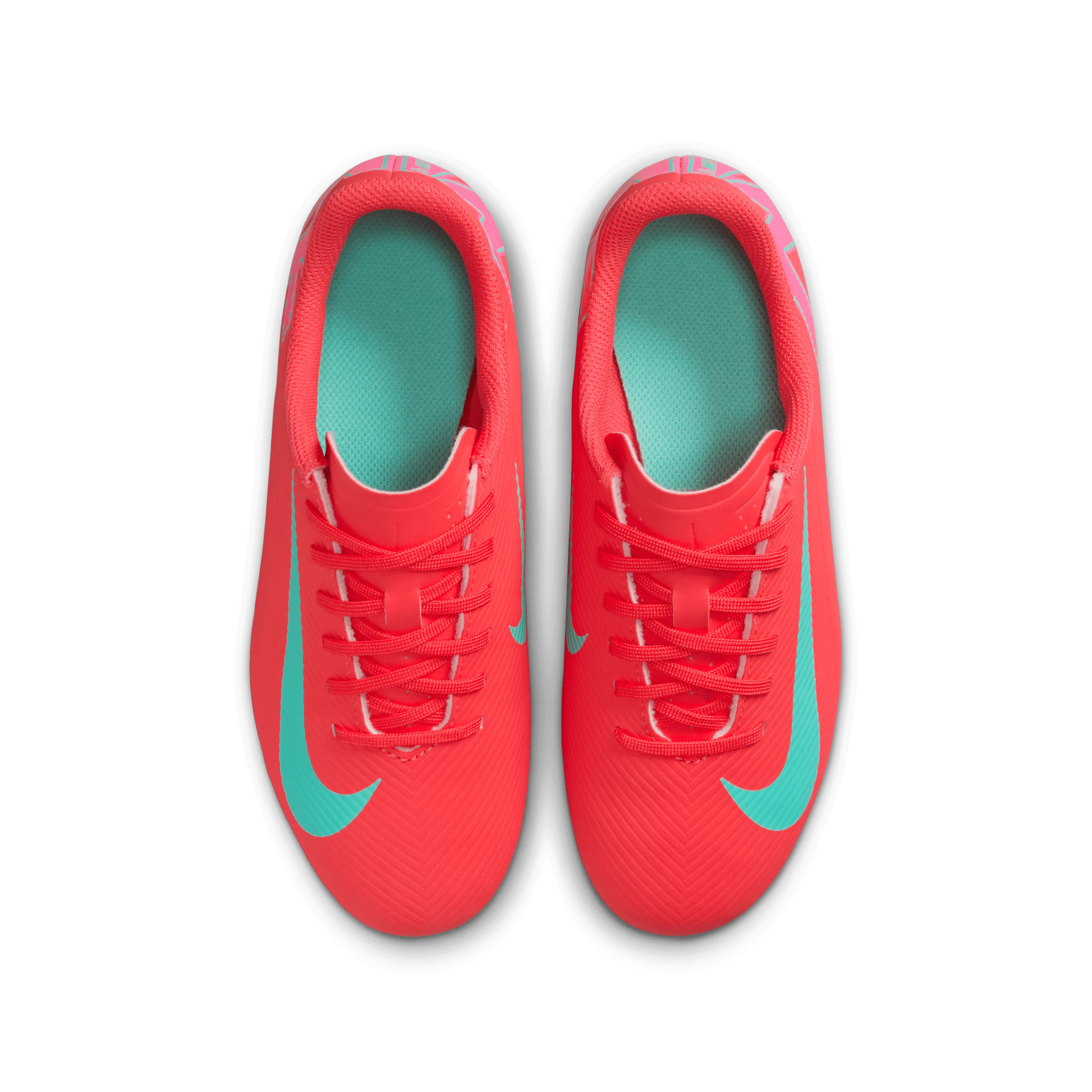 Nike Jnr Mercurial Vapor 16 Club FG Football Boots (Ember Glow/Aurora Green) Rapid Motion Shock Absorbing