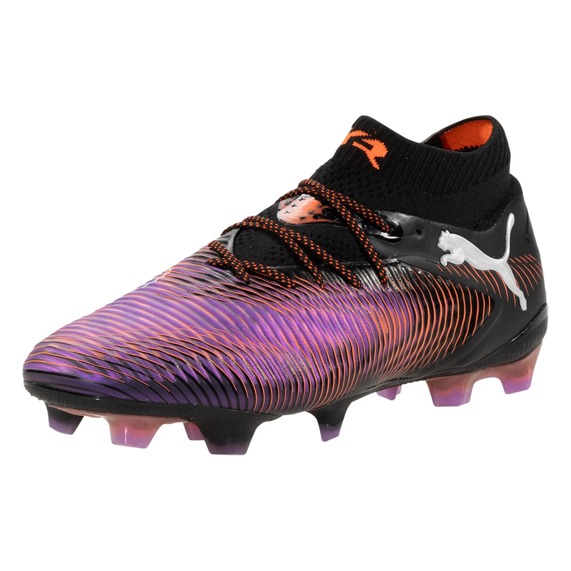 Toe Control Pivot Moves Puma Future 8 Ultimate FG Soccer Cleats (Black/Glowing Red)