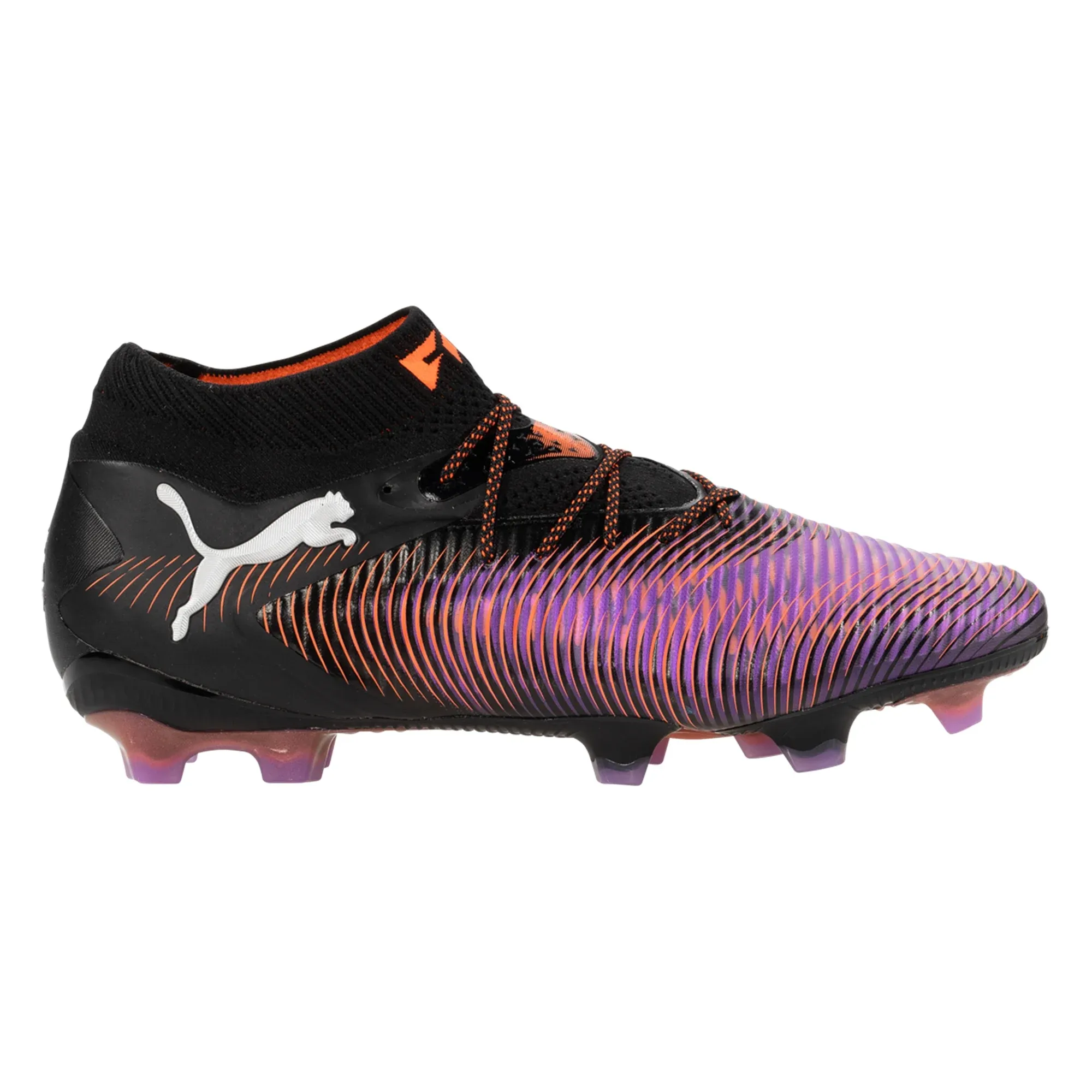 Stable Sole Motion Sync Puma Future 8 Ultimate FG Soccer Cleats (Black/Glowing Red)