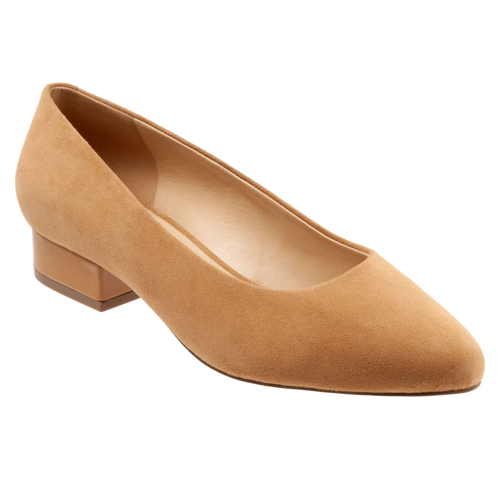 Luxury Heels for Office Flex grooves Trotters Jewel T2126-219 Womens Brown Narrow Suede Slip On Pumps Heels Shoes
