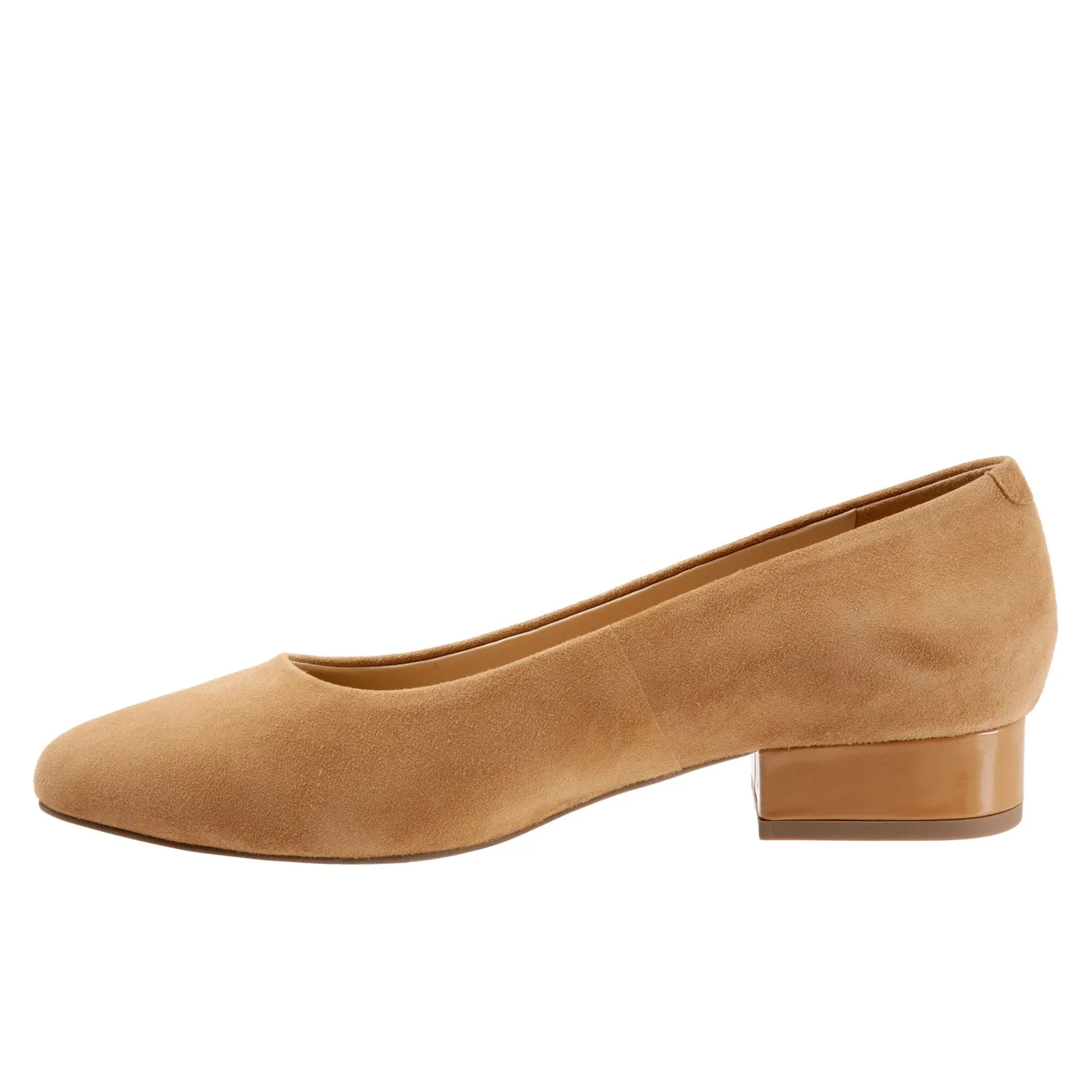 Padded Tongue Trotters Jewel T2126-219 Womens Brown Narrow Suede Slip On Pumps Heels Shoes