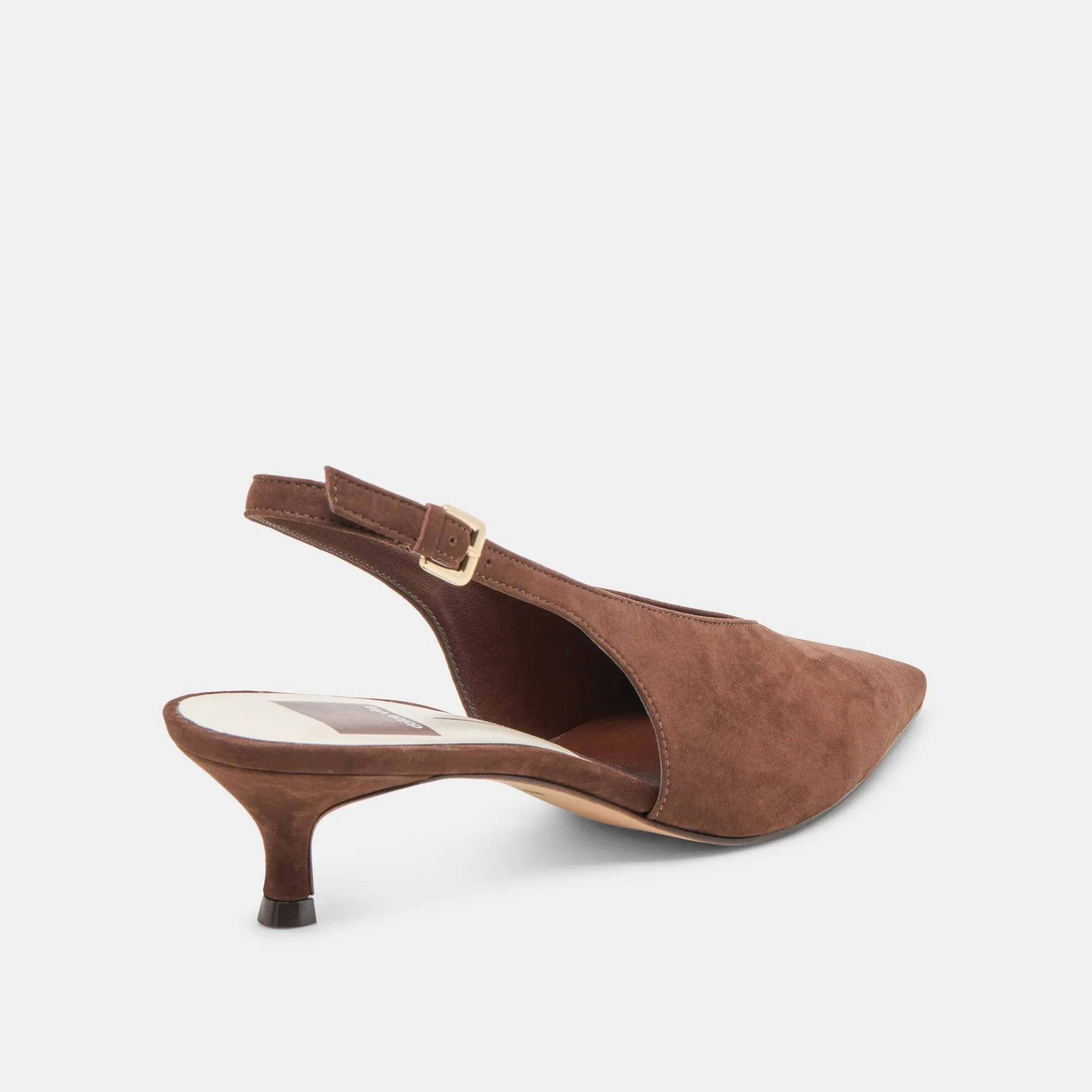 Elegant Slip-On Heels ALENNA HEELS DK BROWN SUEDE