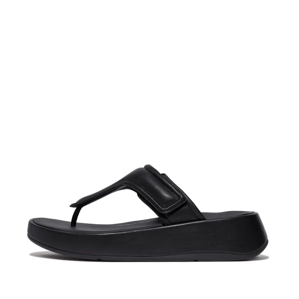 Comfort toe FitFlop F-Mode Adjustable Padded-Leather Flatform