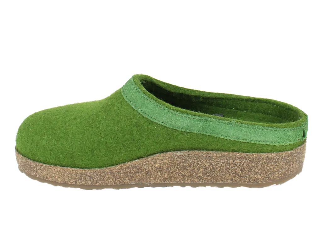 Linen Air Energy Core Haflinger Clogs Grizzly Torben Grass Green