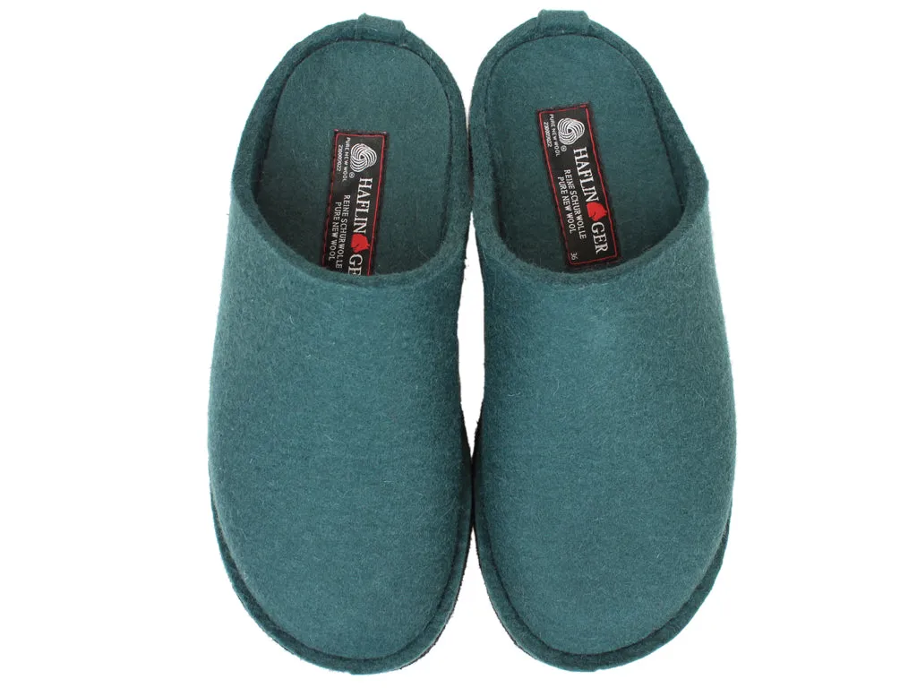 Sturdy Build Cool Pop Haflinger Slippers Flair Soft Teal